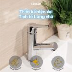 Vòi lavabo CAESAR B190C dây rút nóng lạnh - Ảnh 6