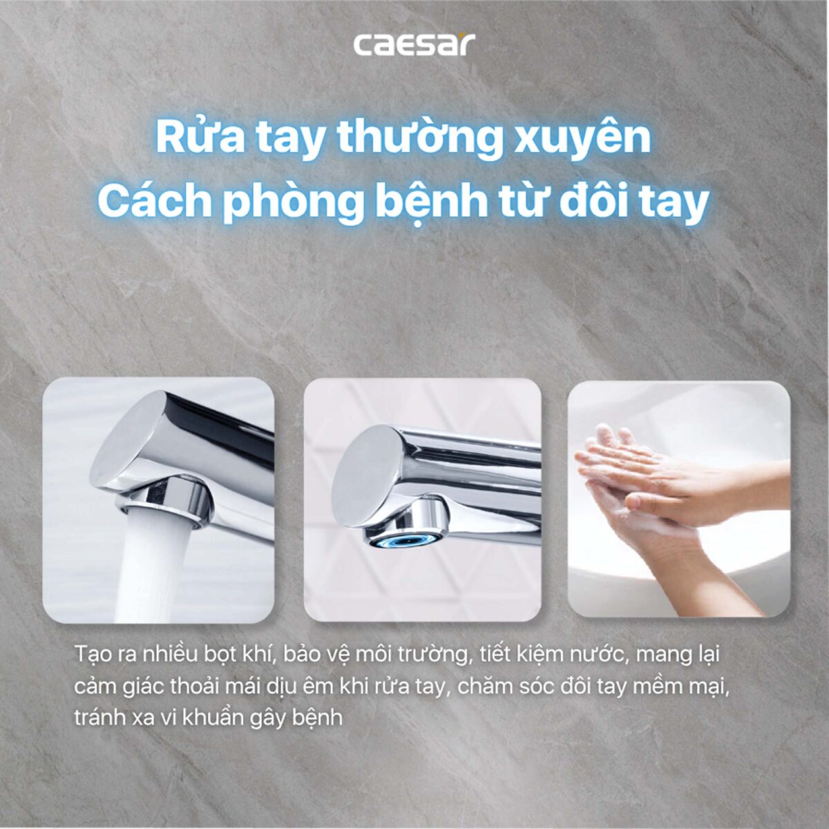 Vòi lavabo CAESAR B191C dây rút cổ cao - Ảnh 5