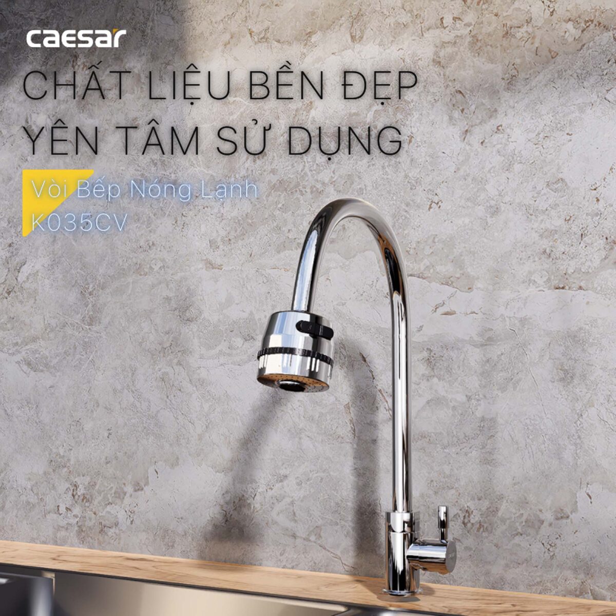 Vòi rửa bát CAESAR K035CV nước lạnh - Ảnh 3