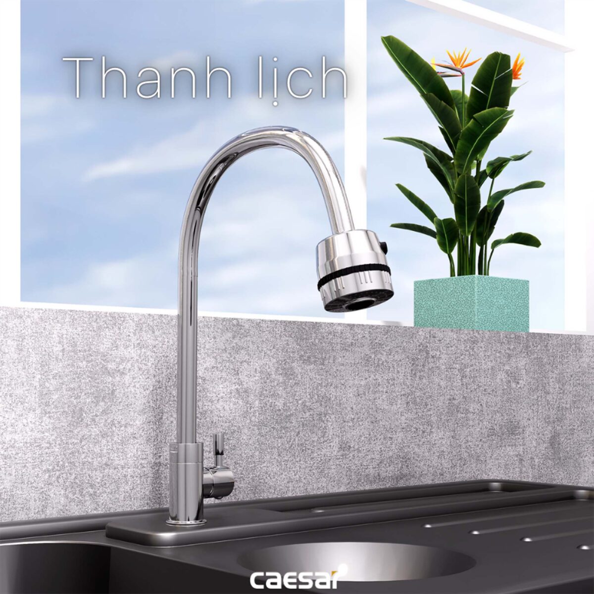 Vòi rửa bát CAESAR K035CV nước lạnh - Ảnh 13