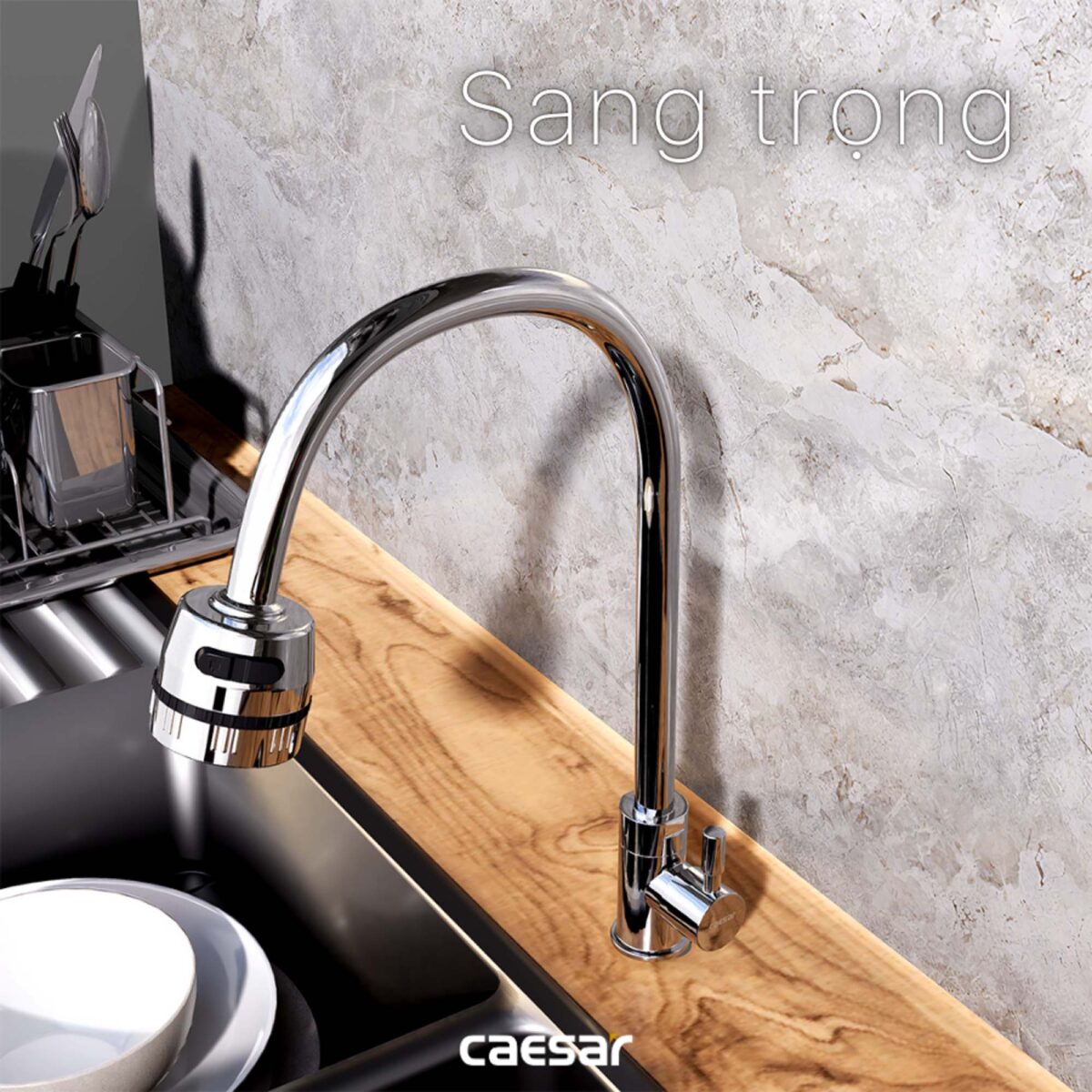 Vòi rửa bát CAESAR K035CV nước lạnh - Ảnh 11