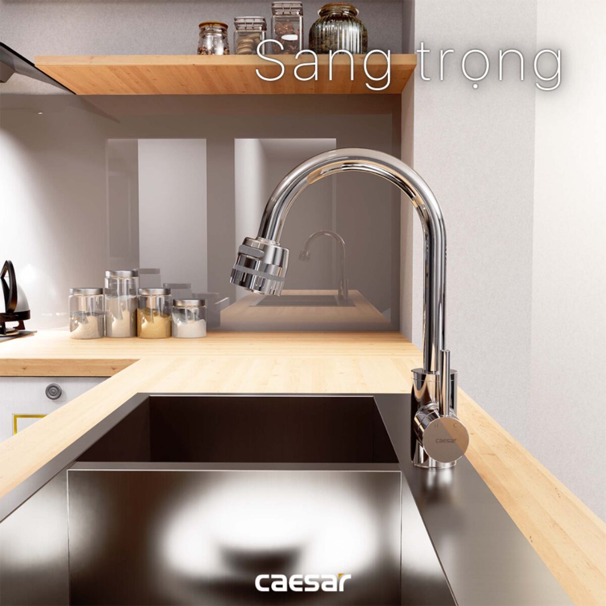 Vòi rửa bát CAESAR K695CV nóng lạnh - Ảnh 11