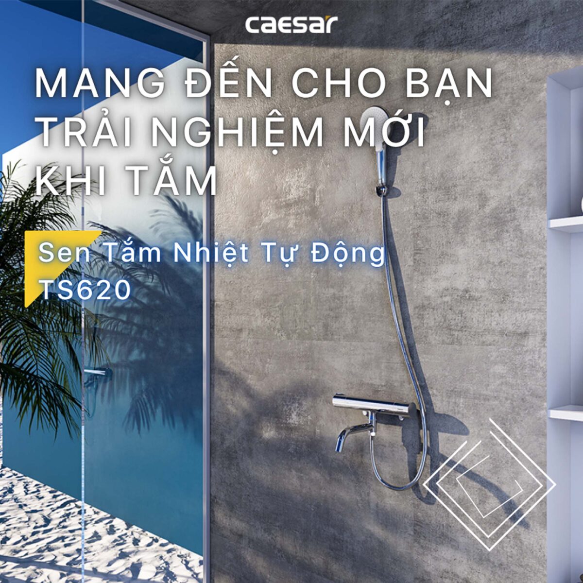 Vòi sen tắm CAESAR TS620 nhiệt độ - Ảnh 3
