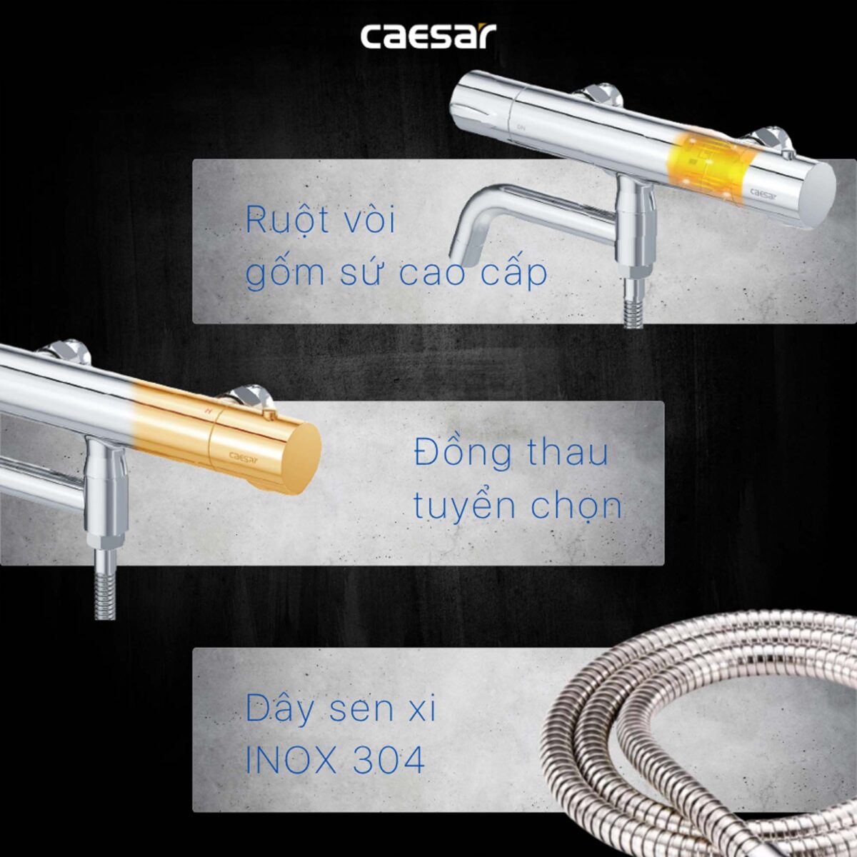 Vòi sen tắm CAESAR TS620 nhiệt độ - Ảnh 8