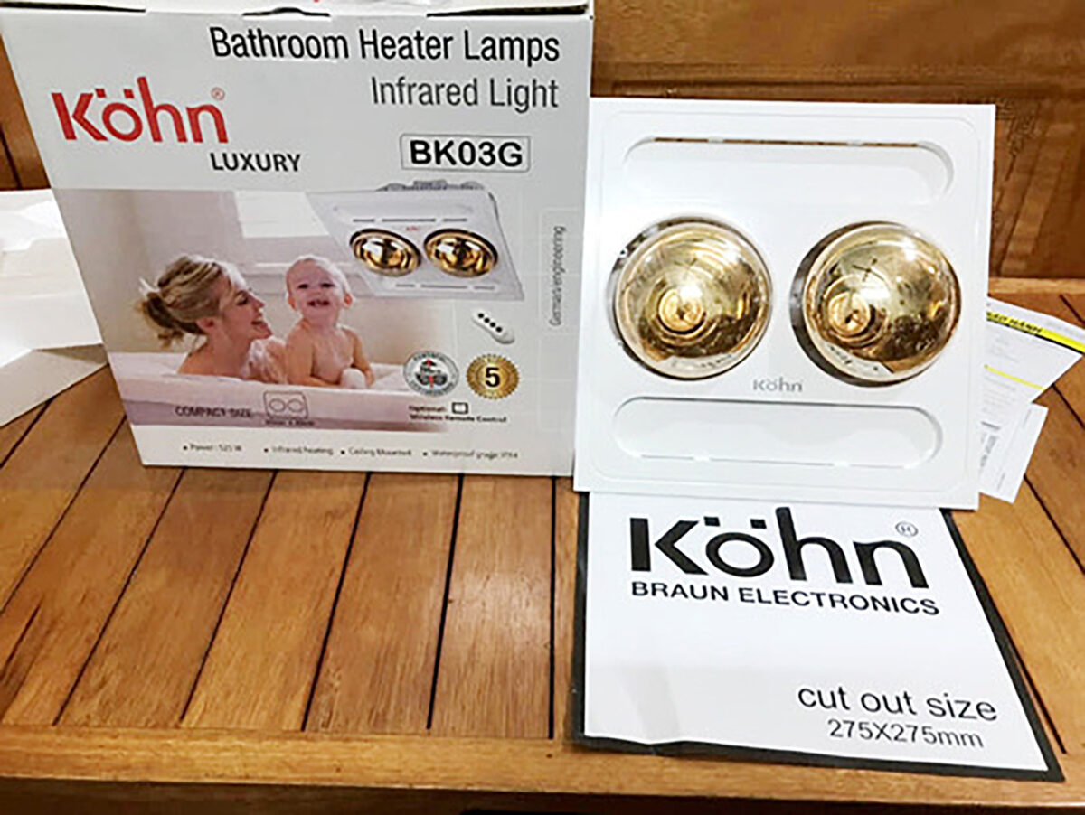 Đèn sưởi KOHN BK03G BK03GR âm trần 2 bóng - Ảnh 10