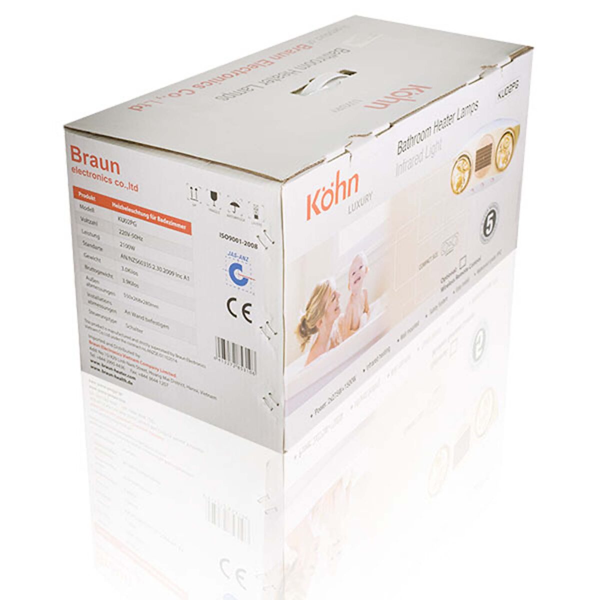 Đèn sưởi KOHN KU02PG treo tường 2 bóng - Ảnh 4