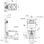 Bản vẽ kĩ thuật Bồn cầu treo tường TOTO CW522A WH172A TC512A MB171M#SS nắp êm