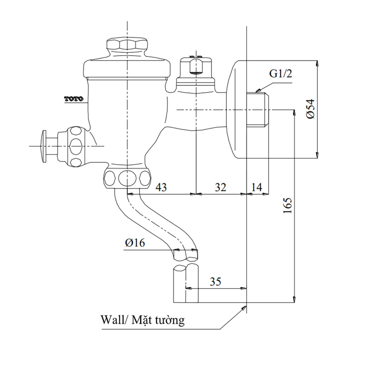 Van xả tiểu TOTO DU601SRR dạng nhấn lắp nổi - Ảnh 2