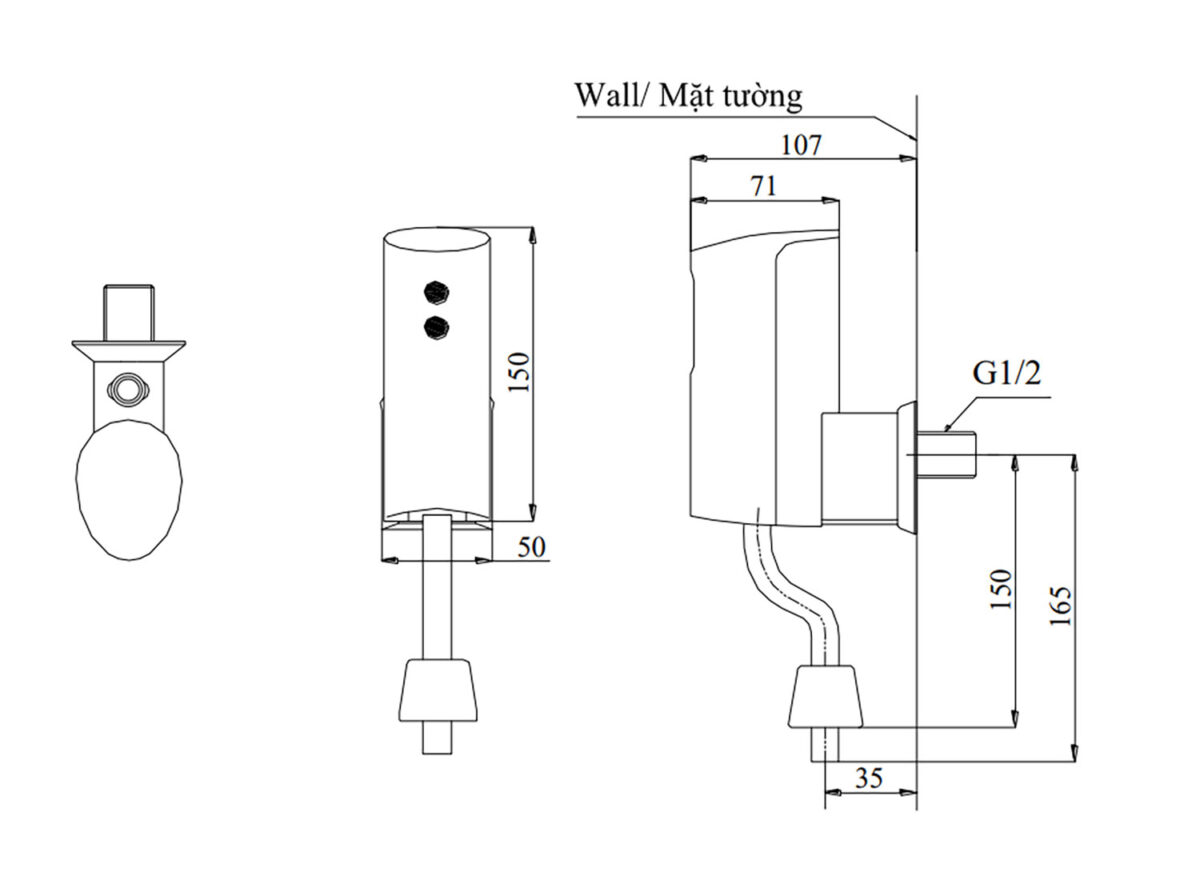 Van xả tiểu TOTO DUE110PSK cảm ứng dùng pin lắp nổi - Ảnh 2