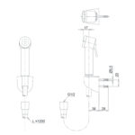 Bản vẽ kĩ thuật Vòi xịt vệ sinh TOTO THX20SEV1