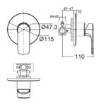 Vòi sen âm tường AMERICAN STANDARD WF-1M22 nóng lạnh - Ảnh 2