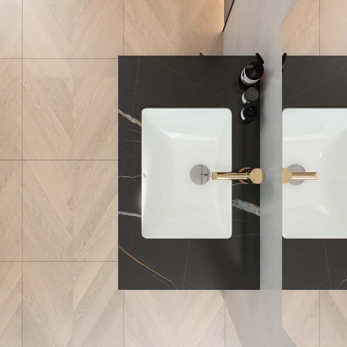 Bộ bàn đá lavabo VIGLACERA VI11-9GP01 2 tầng - Ảnh 3