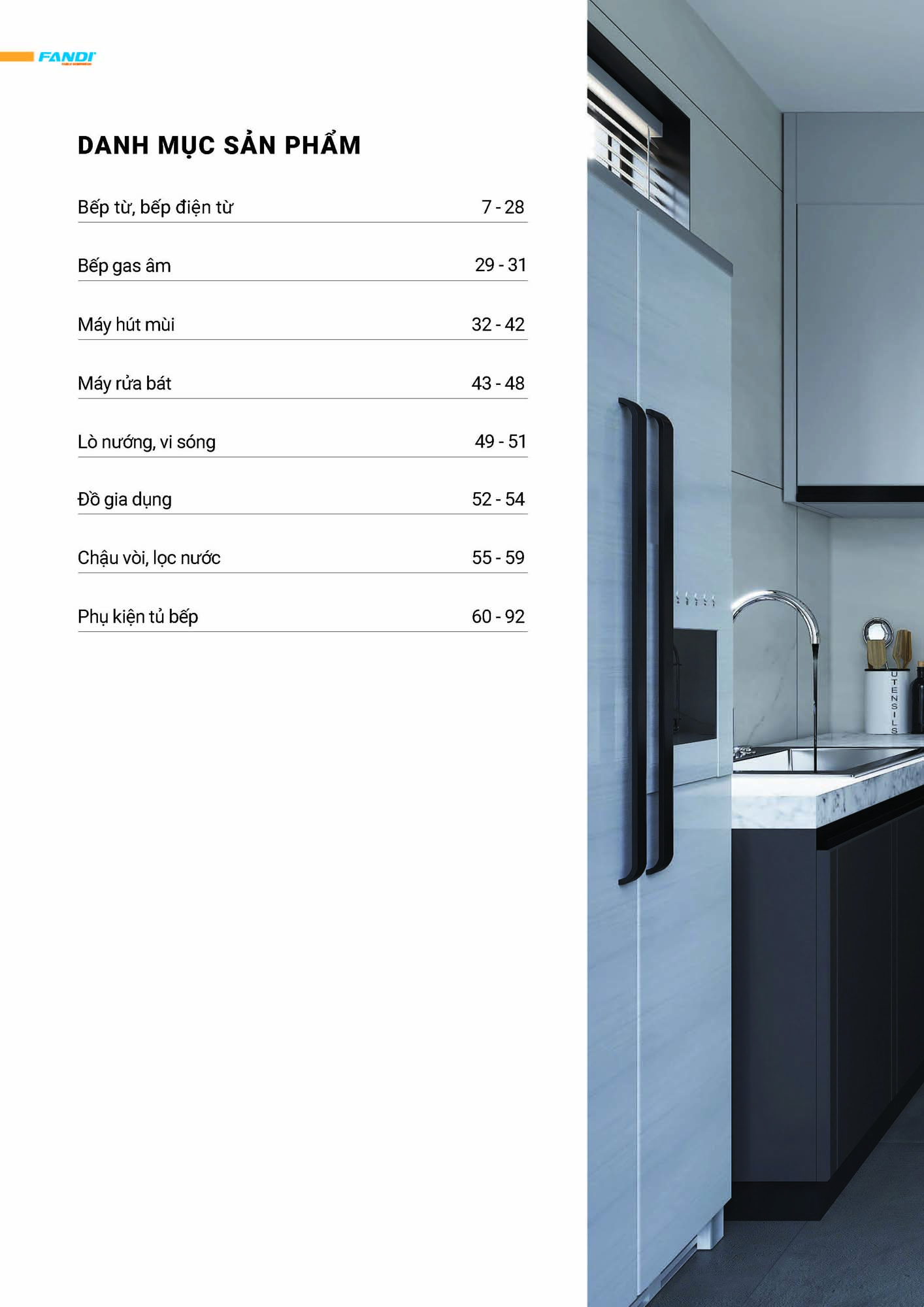 Catalogue FANDI 2026 – Bảng giá thiết bị nhà bếp 7 CATALOGUE FANDI 2026 Page 06 1