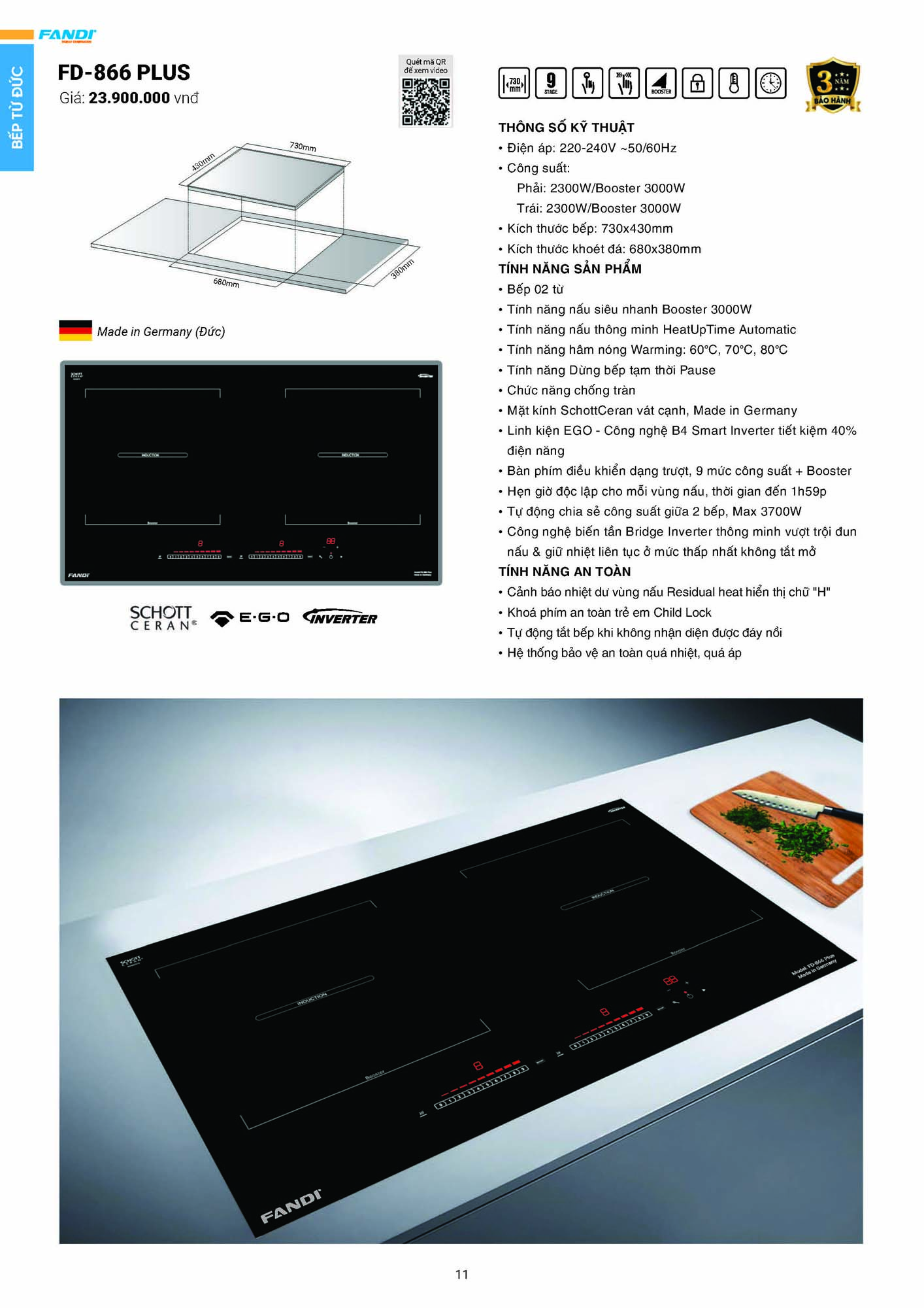 Catalogue FANDI 2026 – Bảng giá thiết bị nhà bếp 13 CATALOGUE FANDI 2026 Page 12
