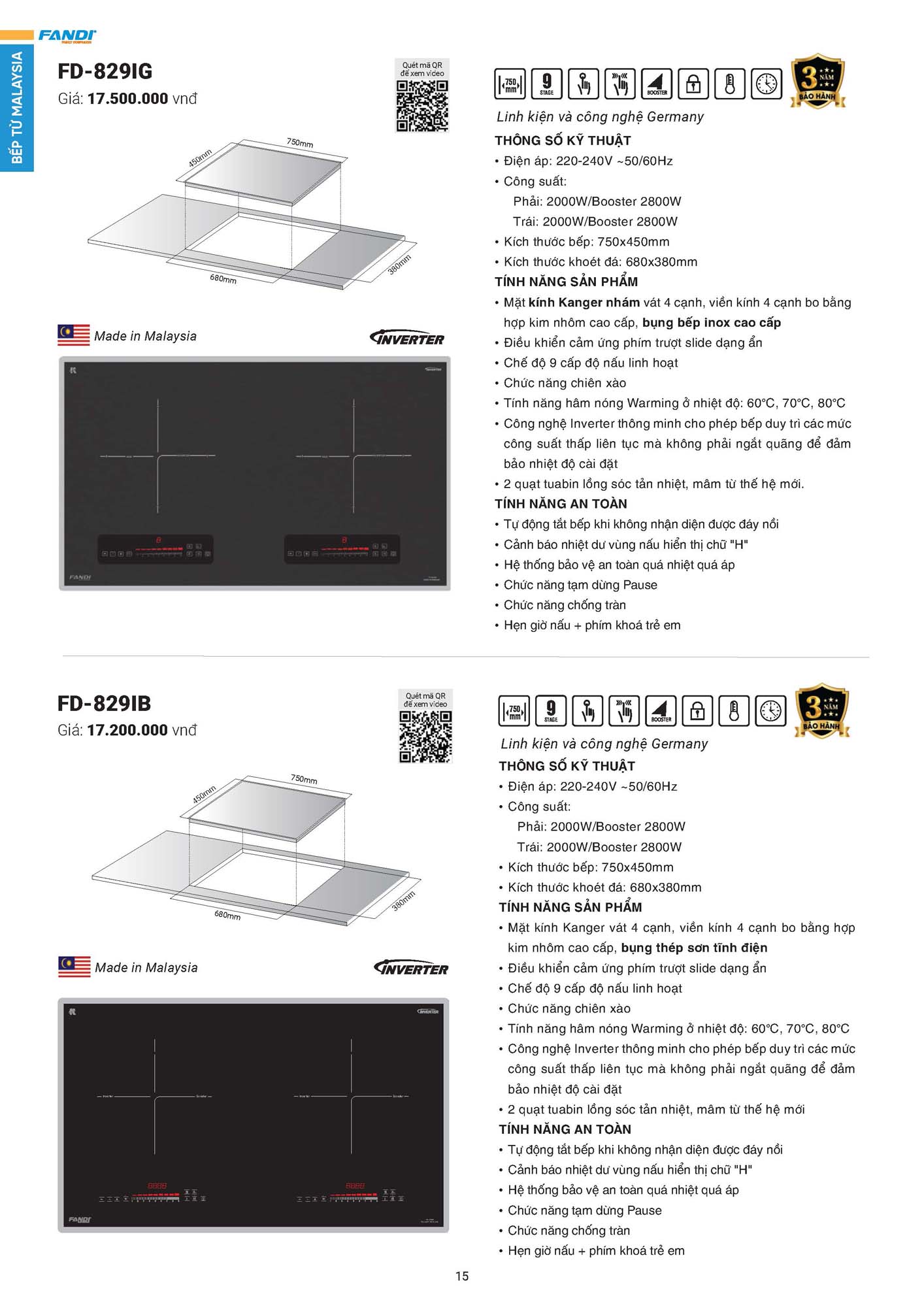 Catalogue FANDI 2026 – Bảng giá thiết bị nhà bếp 17 CATALOGUE FANDI 2026 Page 16