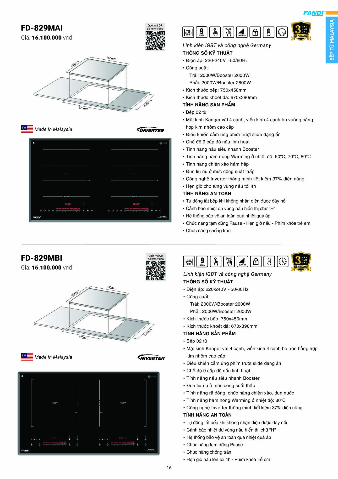 Catalogue FANDI 2026 – Bảng giá thiết bị nhà bếp 18 CATALOGUE FANDI 2026 Page 17