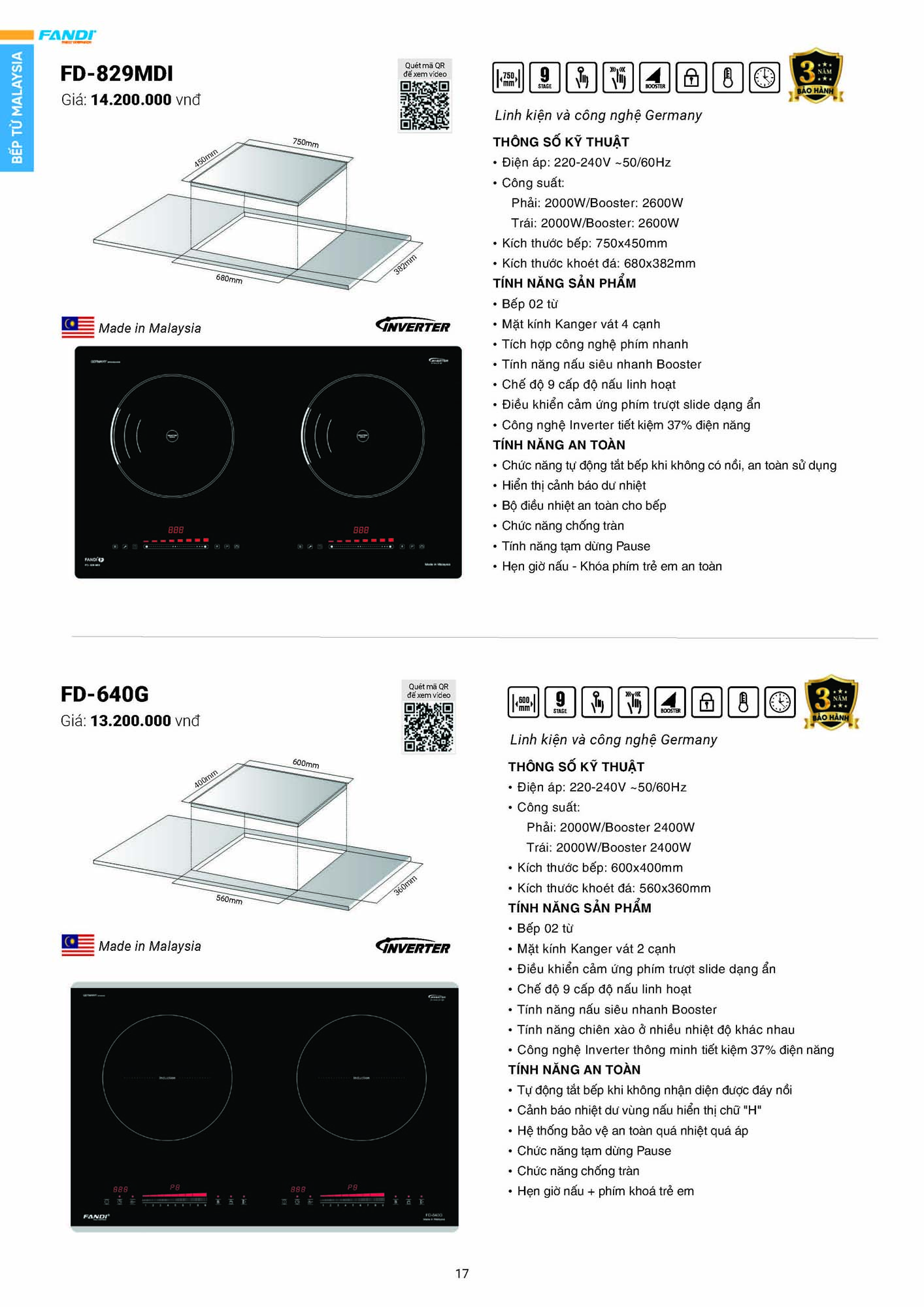 Catalogue FANDI 2026 – Bảng giá thiết bị nhà bếp 19 CATALOGUE FANDI 2026 Page 18