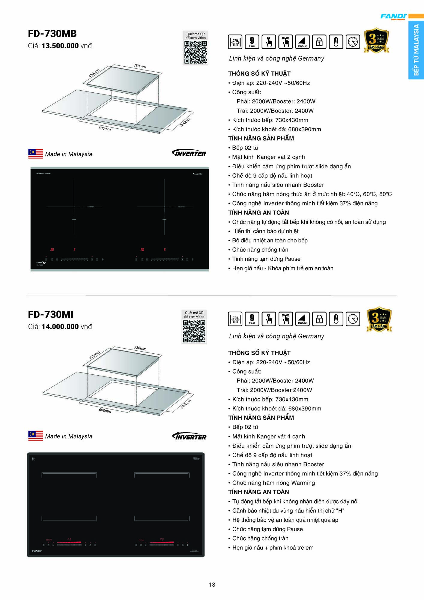 Catalogue FANDI 2026 – Bảng giá thiết bị nhà bếp 20 CATALOGUE FANDI 2026 Page 19