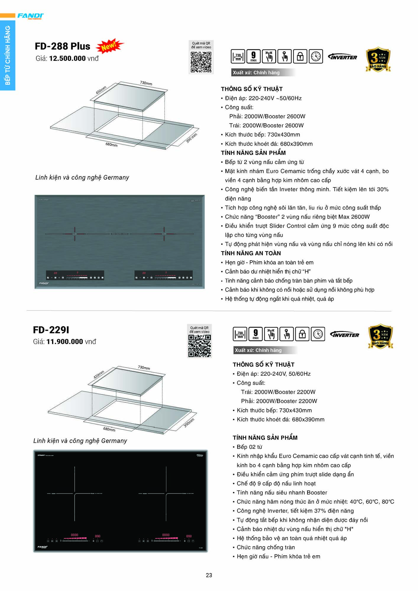 Catalogue FANDI 2026 – Bảng giá thiết bị nhà bếp 25 CATALOGUE FANDI 2026 Page 24
