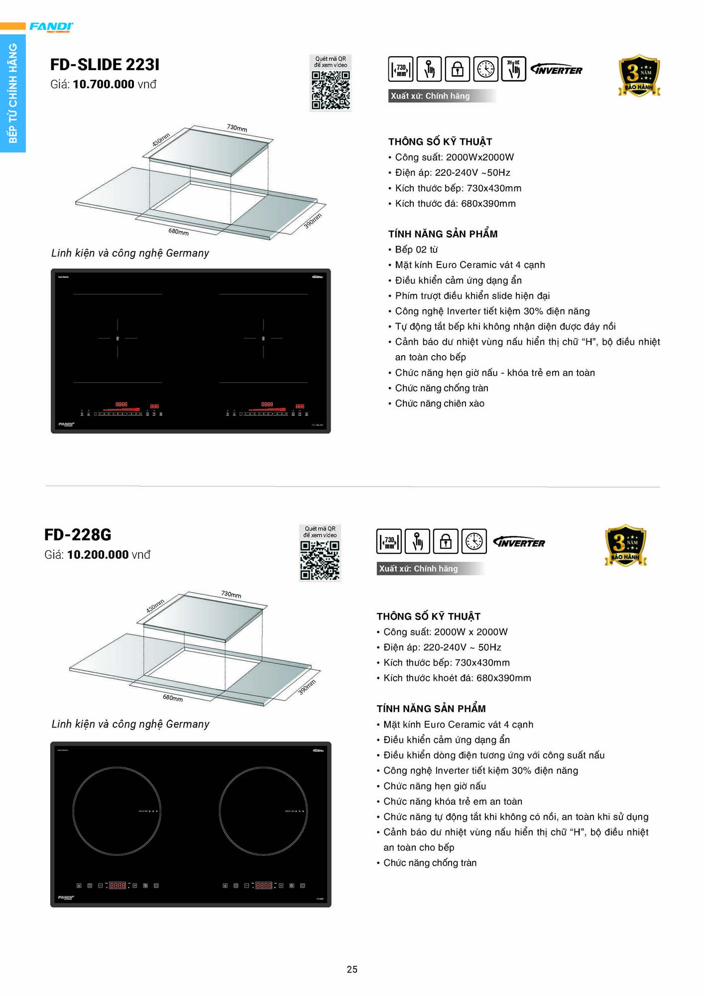 Catalogue FANDI 2026 – Bảng giá thiết bị nhà bếp 27 CATALOGUE FANDI 2026 Page 26