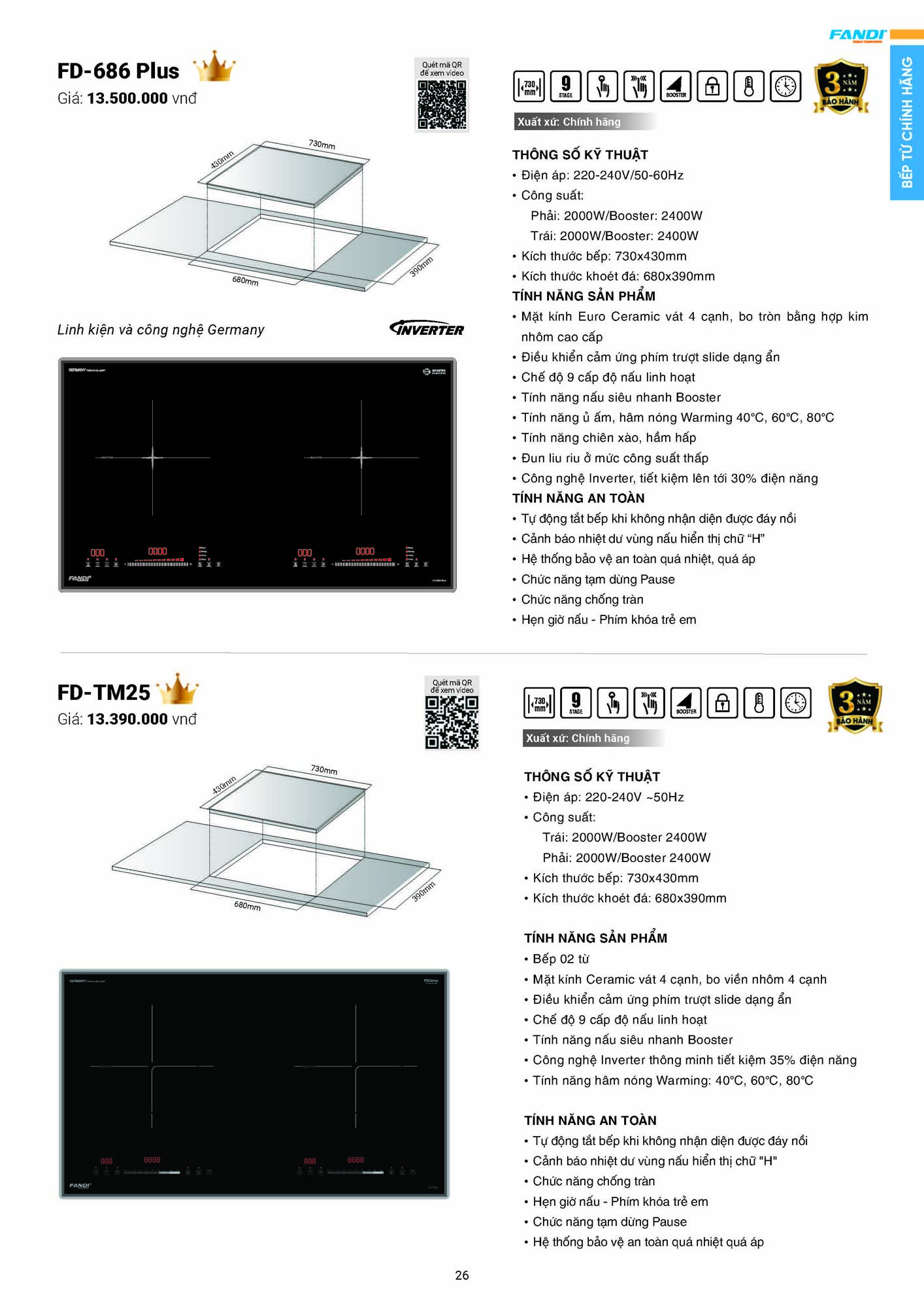 Catalogue FANDI 2026 – Bảng giá thiết bị nhà bếp 28 CATALOGUE FANDI 2026 Page 27