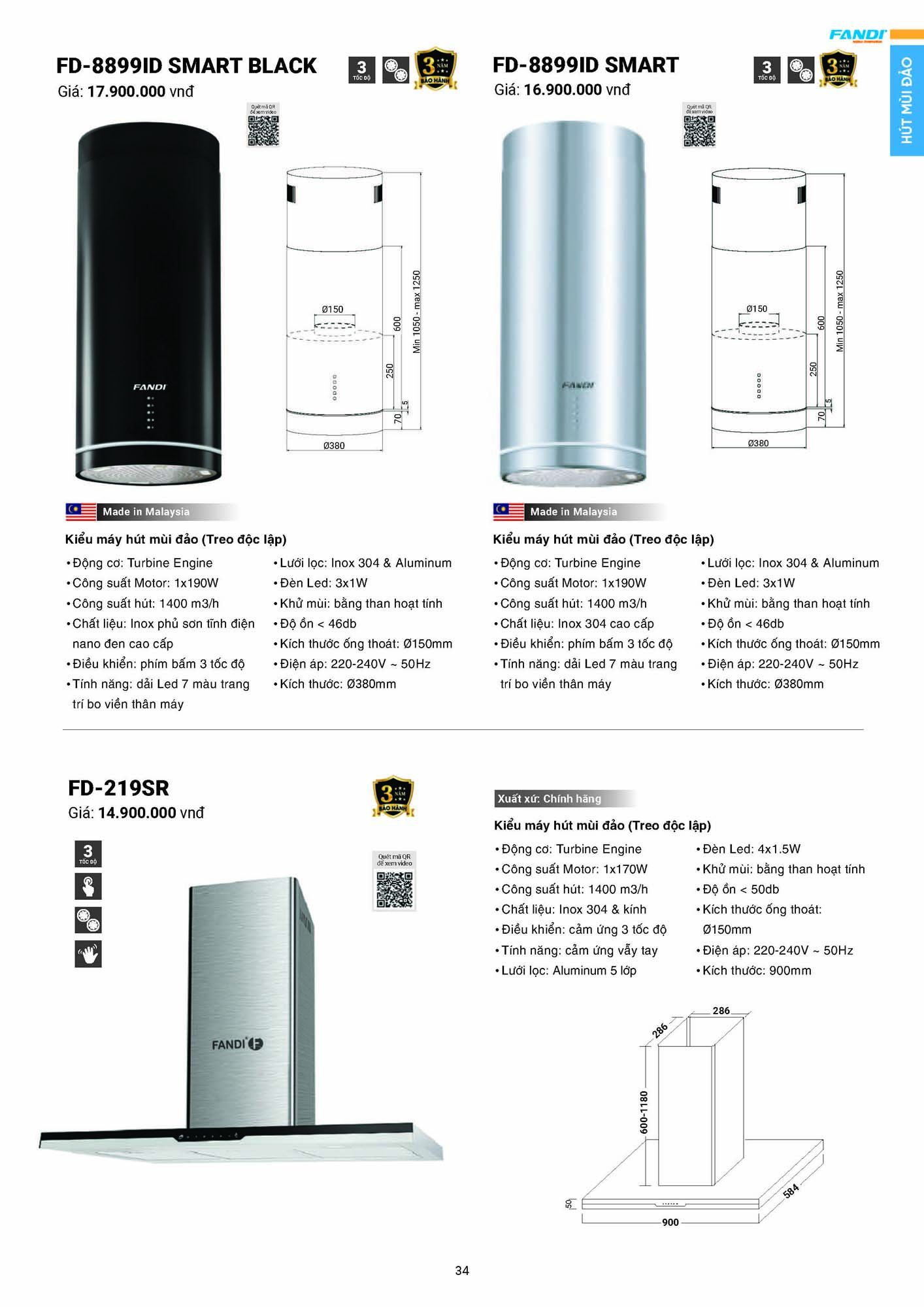 Catalogue FANDI 2026 – Bảng giá thiết bị nhà bếp 36 CATALOGUE FANDI 2026 Page 35