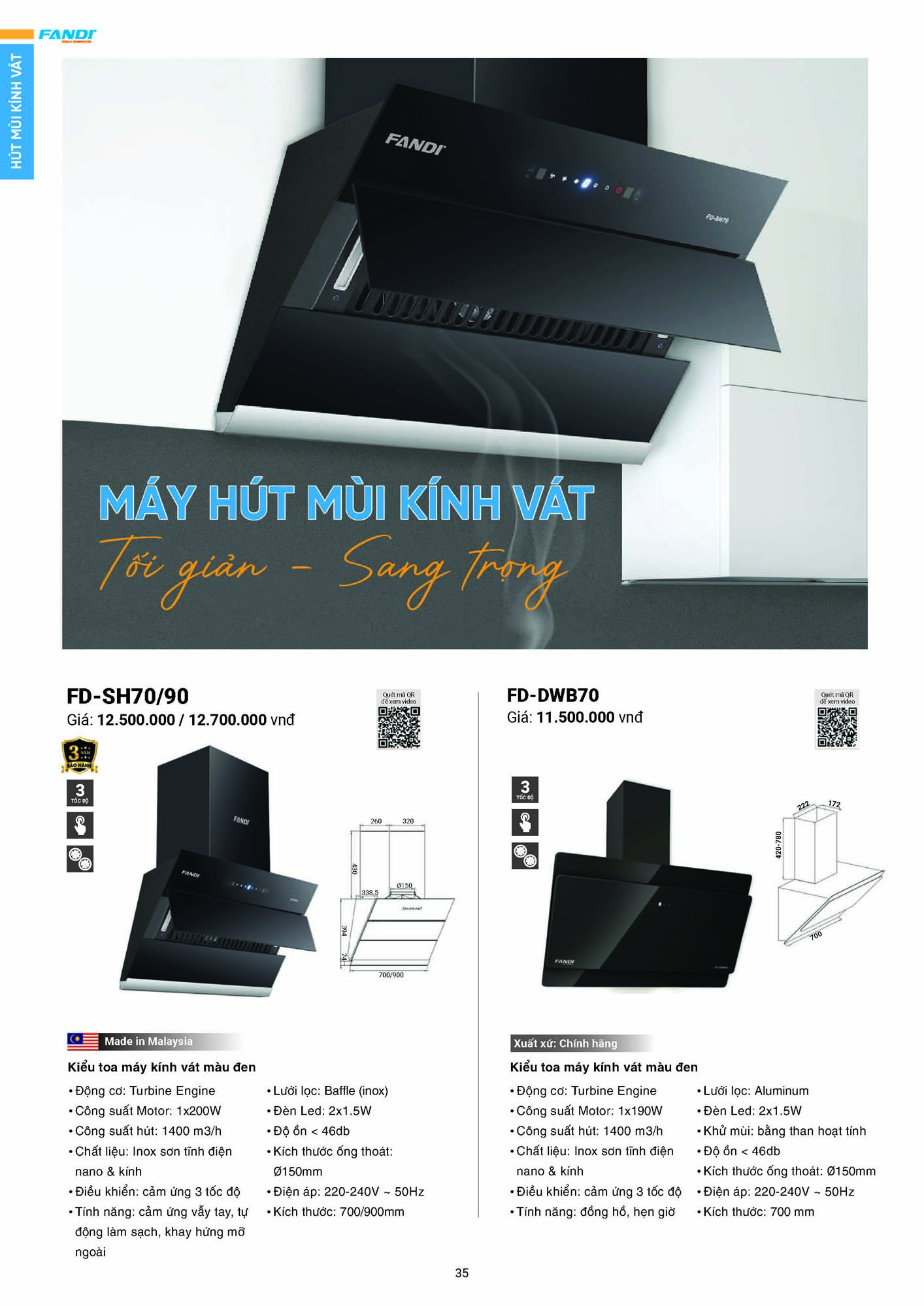 Catalogue FANDI 2026 – Bảng giá thiết bị nhà bếp 37 CATALOGUE FANDI 2026 Page 36