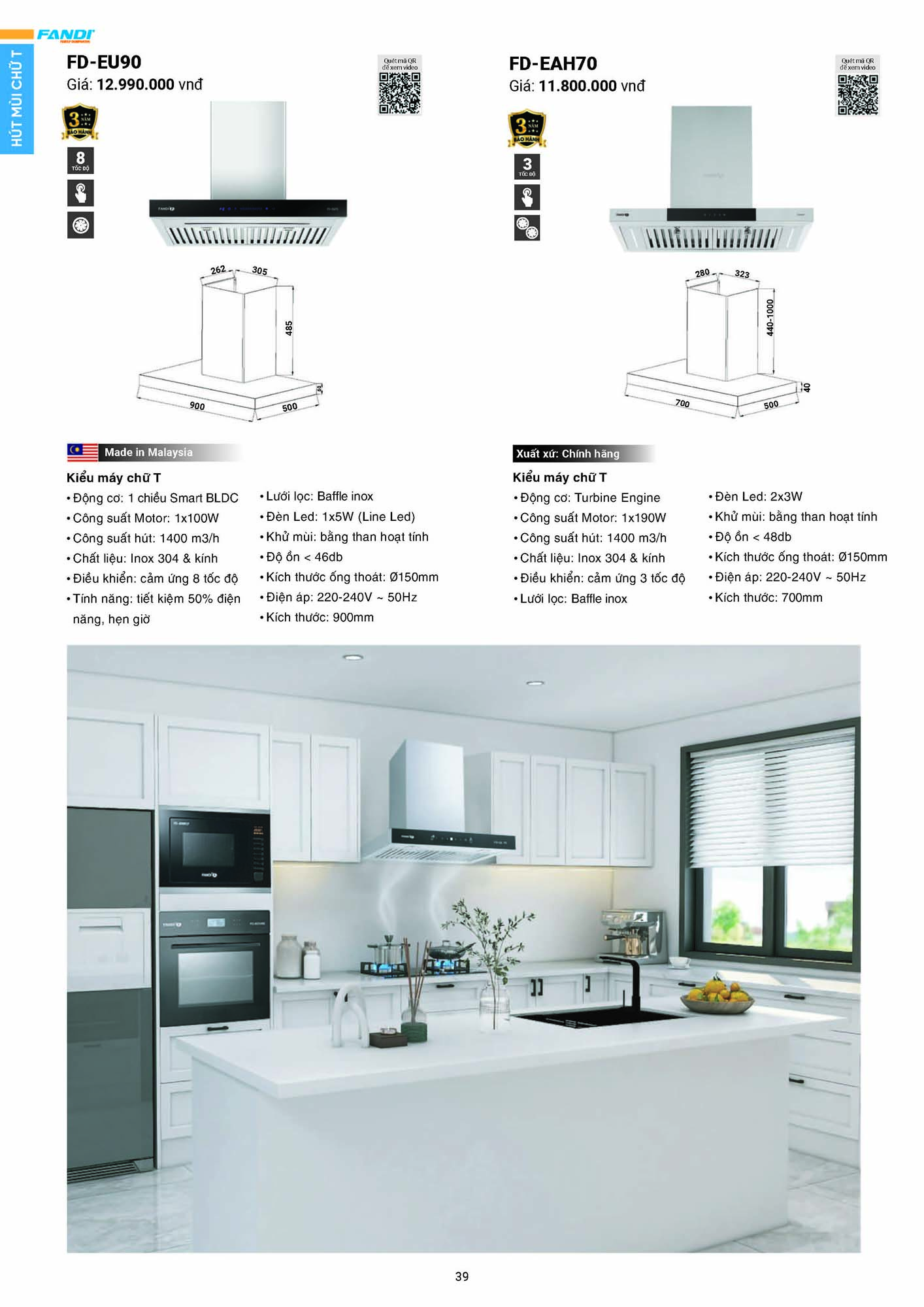 Catalogue FANDI 2026 – Bảng giá thiết bị nhà bếp 41 CATALOGUE FANDI 2026 Page 40