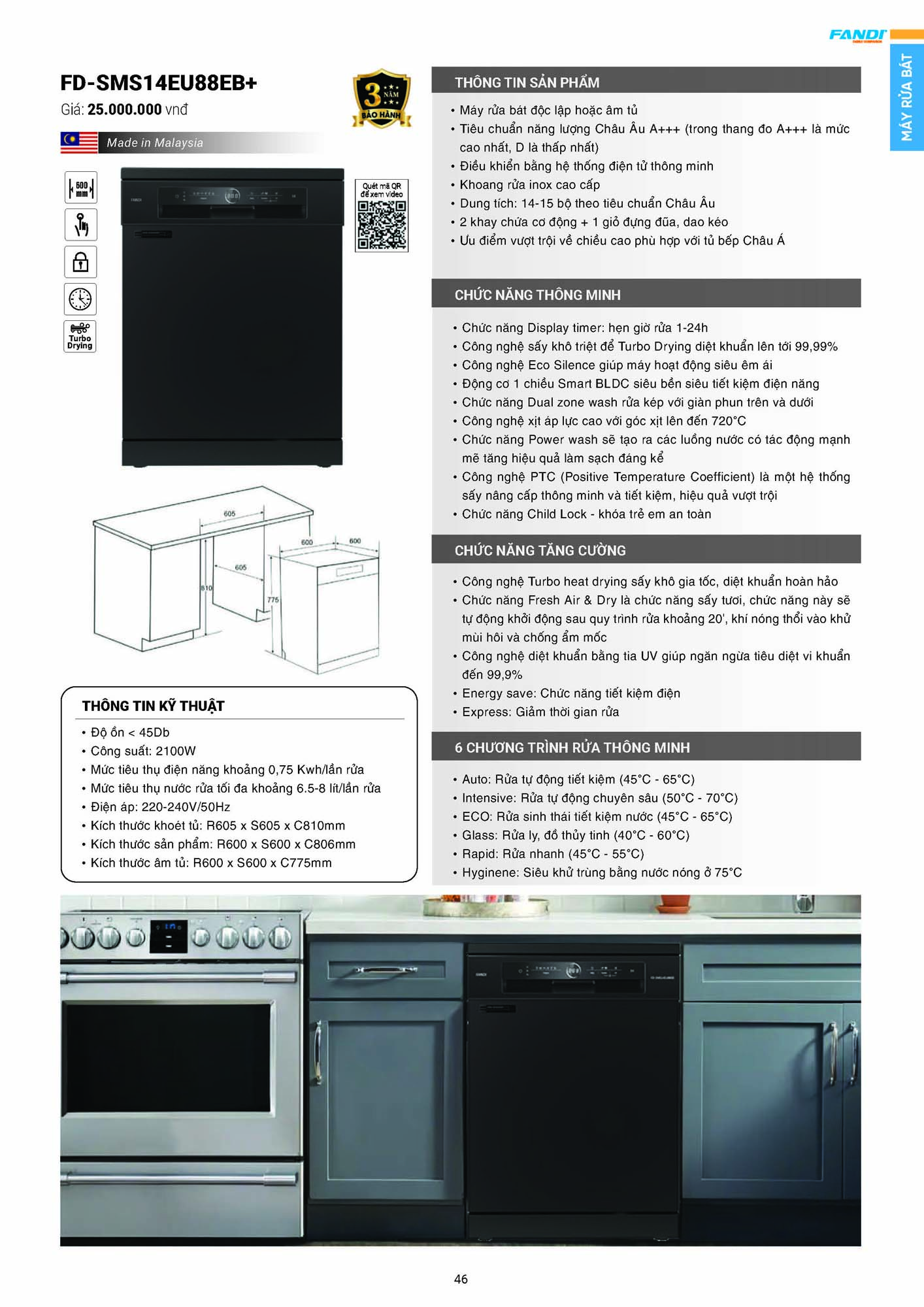 Catalogue FANDI 2026 – Bảng giá thiết bị nhà bếp 48 CATALOGUE FANDI 2026 Page 47
