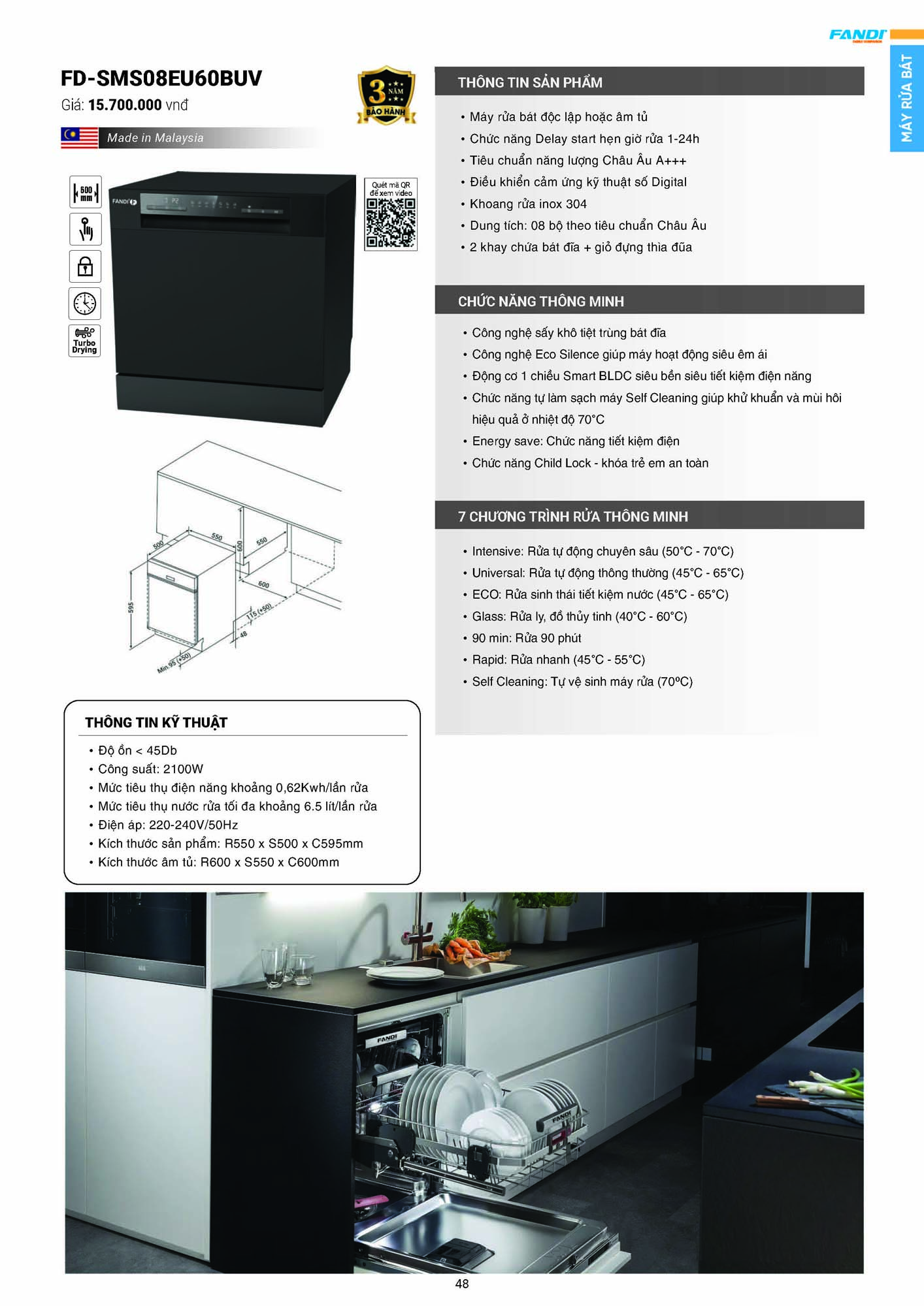 Catalogue FANDI 2026 – Bảng giá thiết bị nhà bếp 50 CATALOGUE FANDI 2026 Page 49
