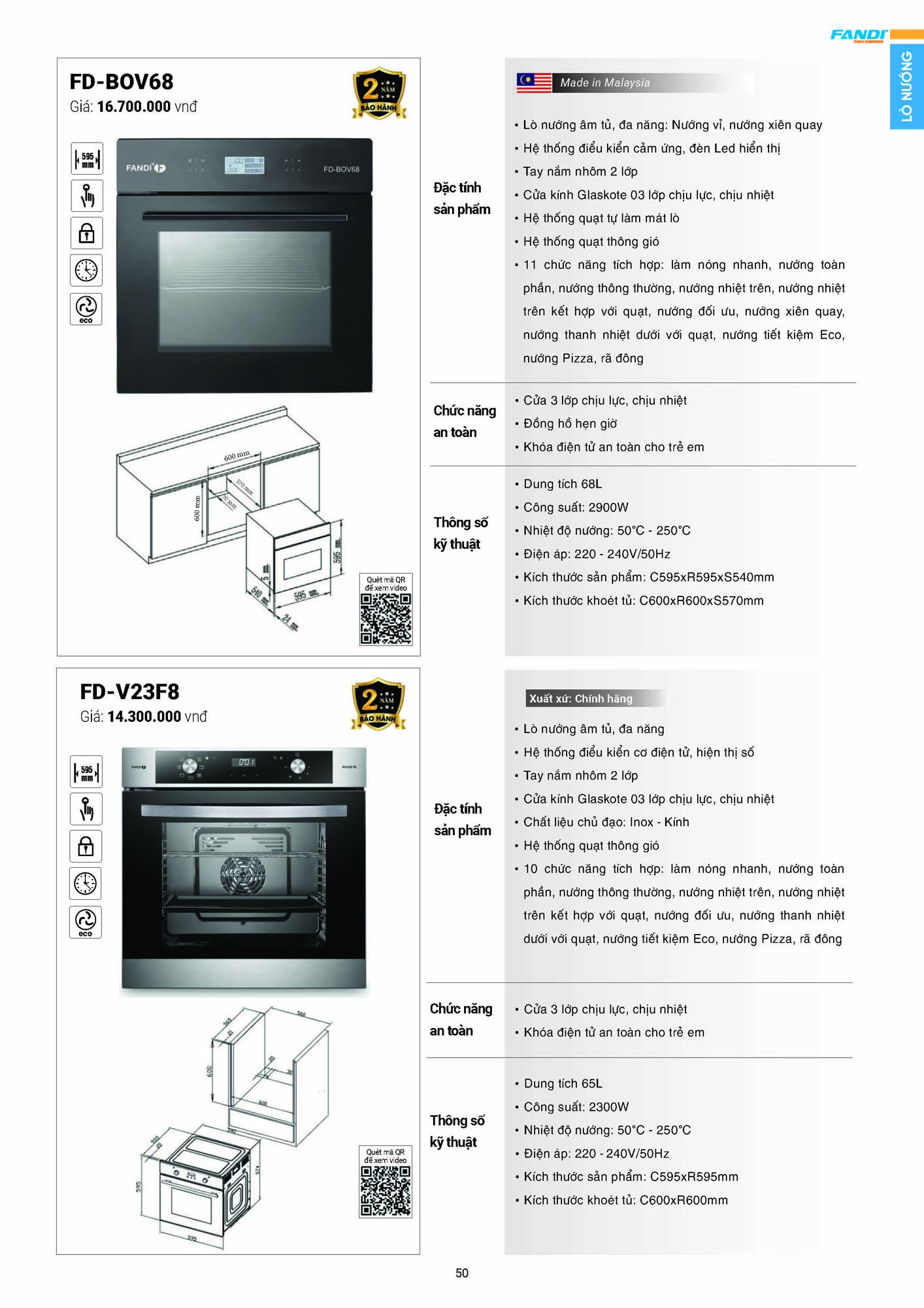 Catalogue FANDI 2026 – Bảng giá thiết bị nhà bếp 52 CATALOGUE FANDI 2026 Page 51