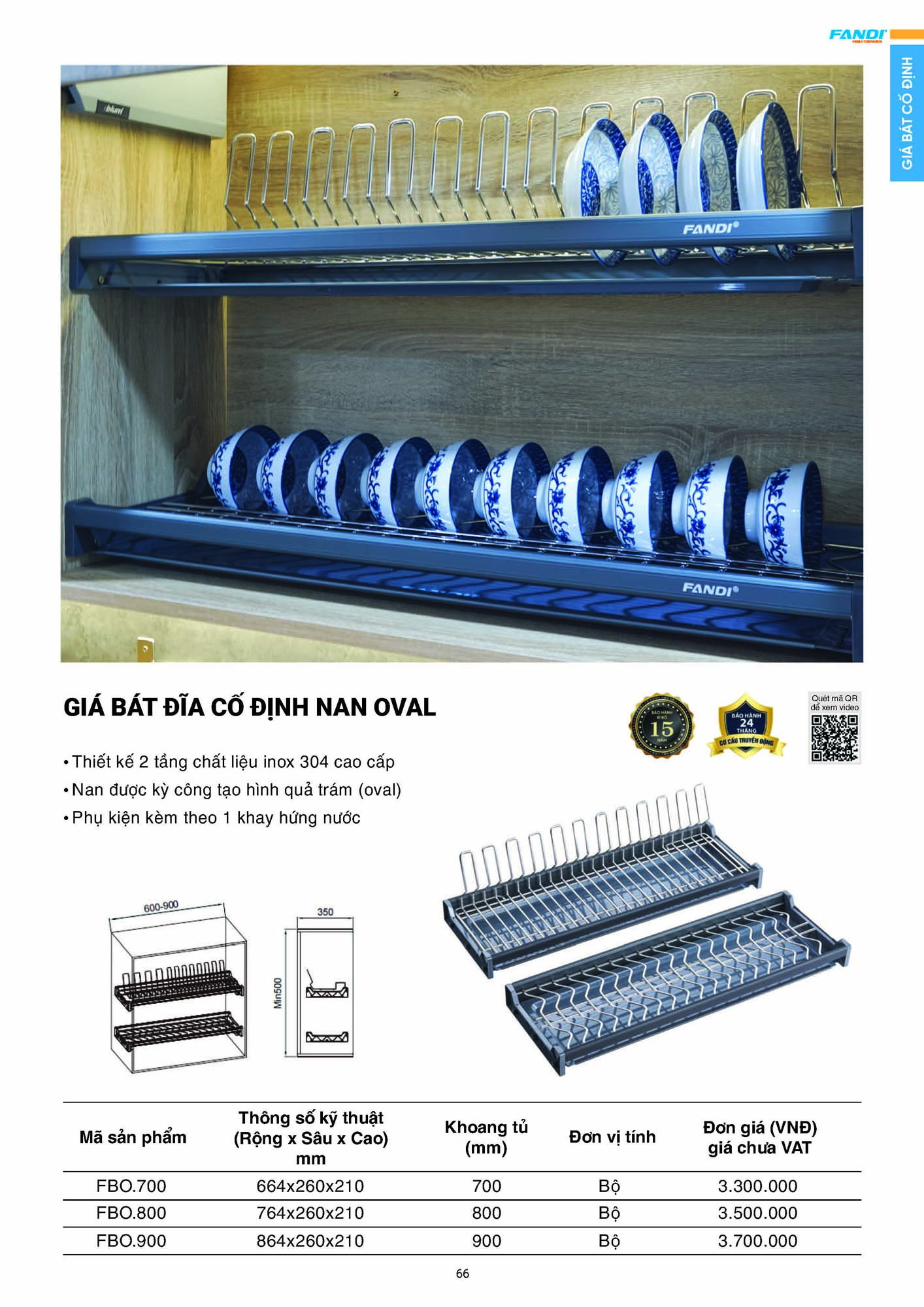 Catalogue FANDI 2026 – Bảng giá thiết bị nhà bếp 68 CATALOGUE FANDI 2026 Page 67