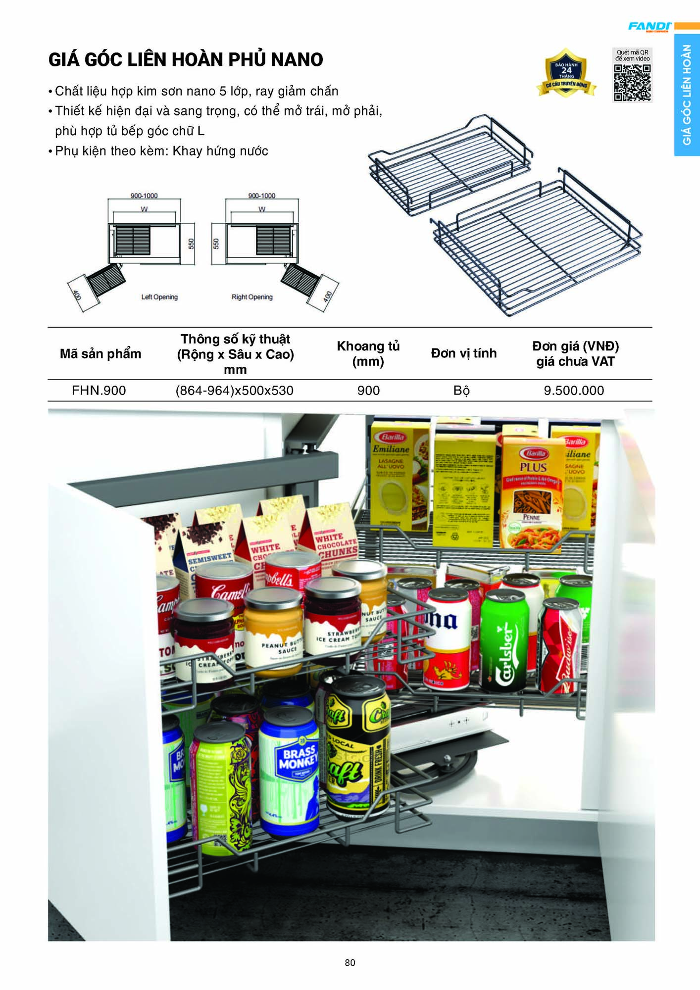 Catalogue FANDI 2026 – Bảng giá thiết bị nhà bếp 82 CATALOGUE FANDI 2026 Page 81