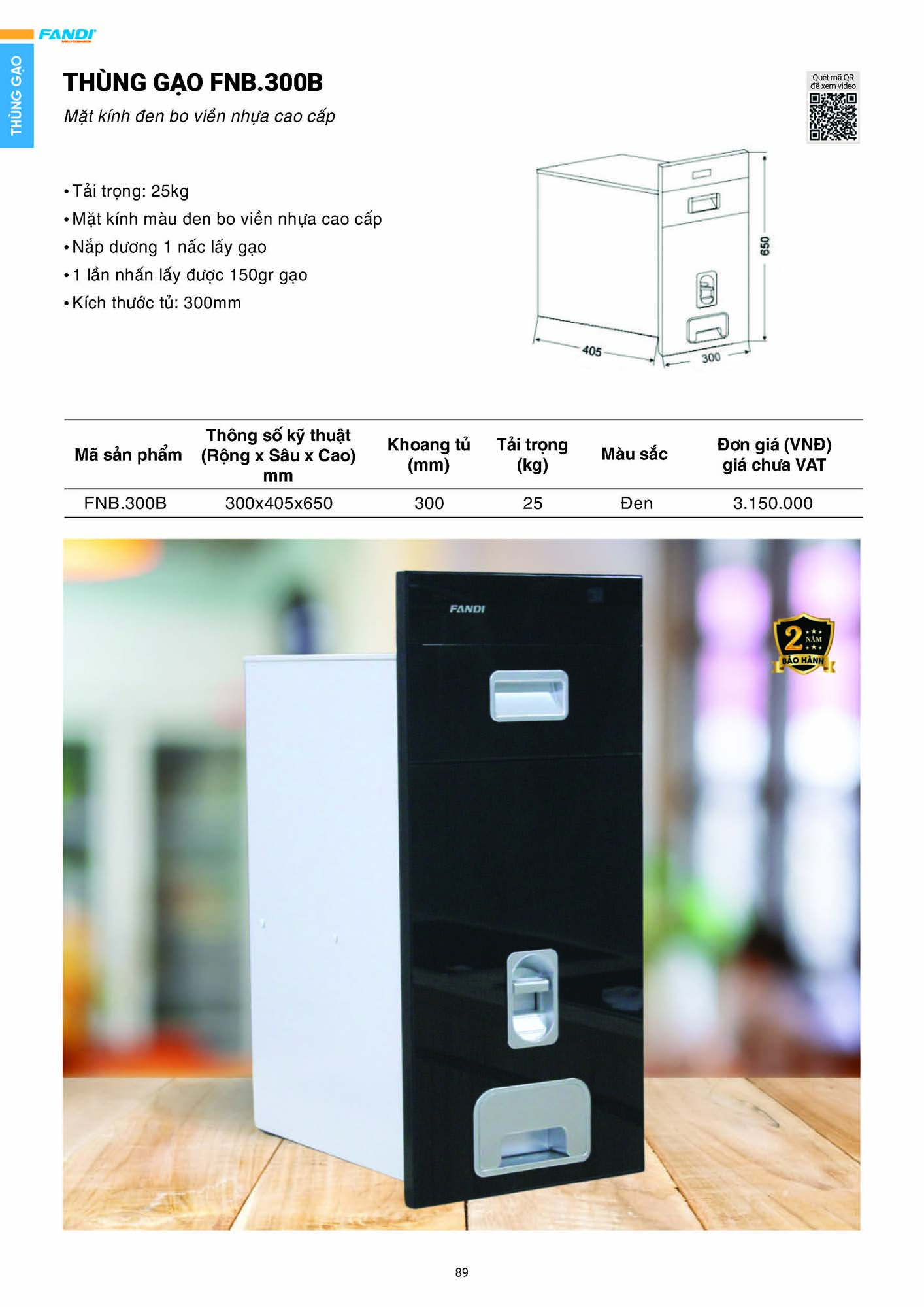 Catalogue FANDI 2026 – Bảng giá thiết bị nhà bếp 91 CATALOGUE FANDI 2026 Page 90