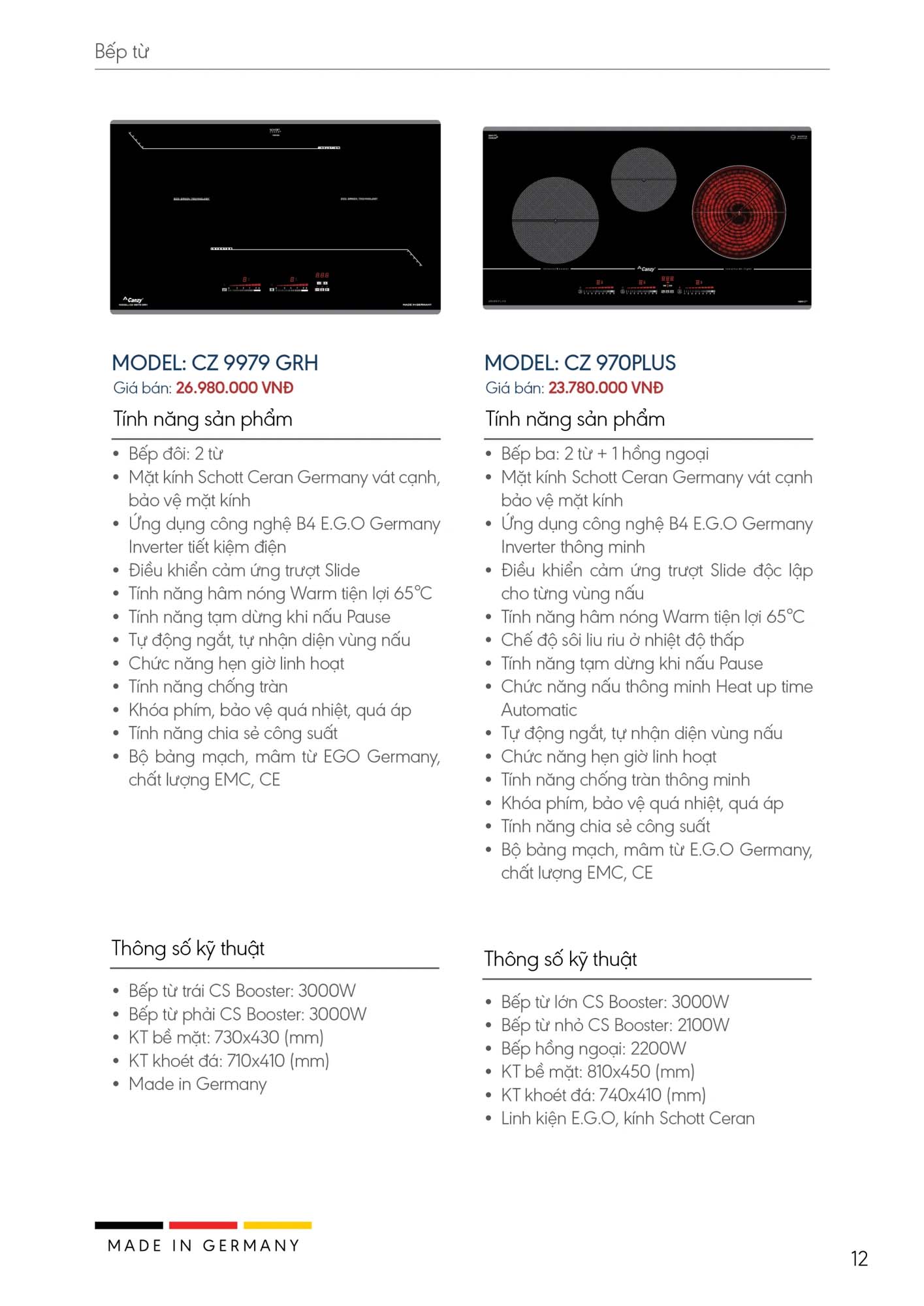 Catalogue CANZY 2026 - Bảng giá thiết bị nhà bếp 12 Catalogue CANZY 2026 11