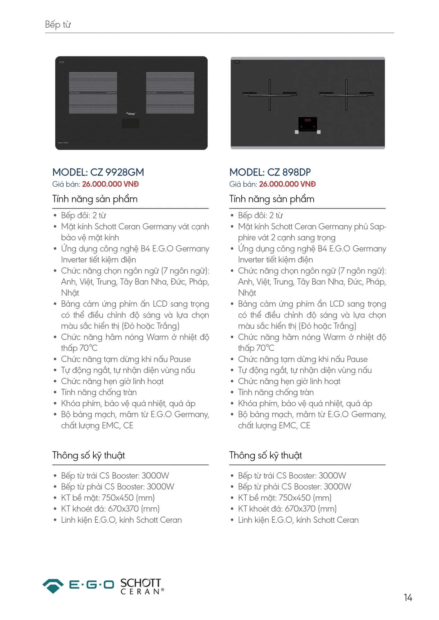 Catalogue CANZY 2026 - Bảng giá thiết bị nhà bếp 14 Catalogue CANZY 2026 13
