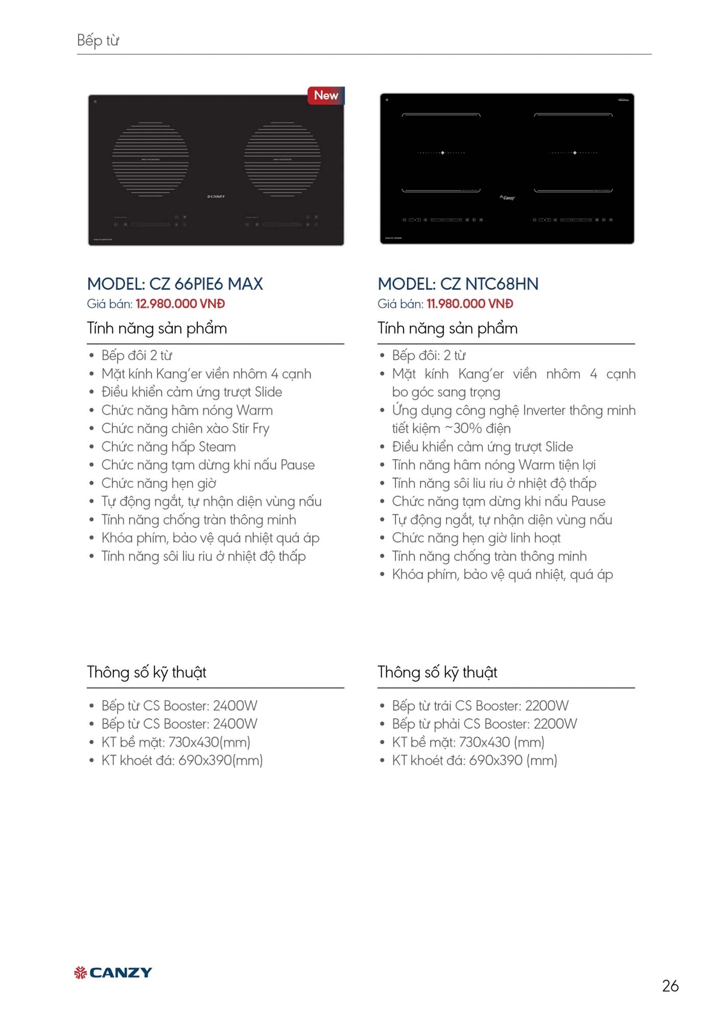 Catalogue CANZY 2026 - Bảng giá thiết bị nhà bếp 26 Catalogue CANZY 2026 25