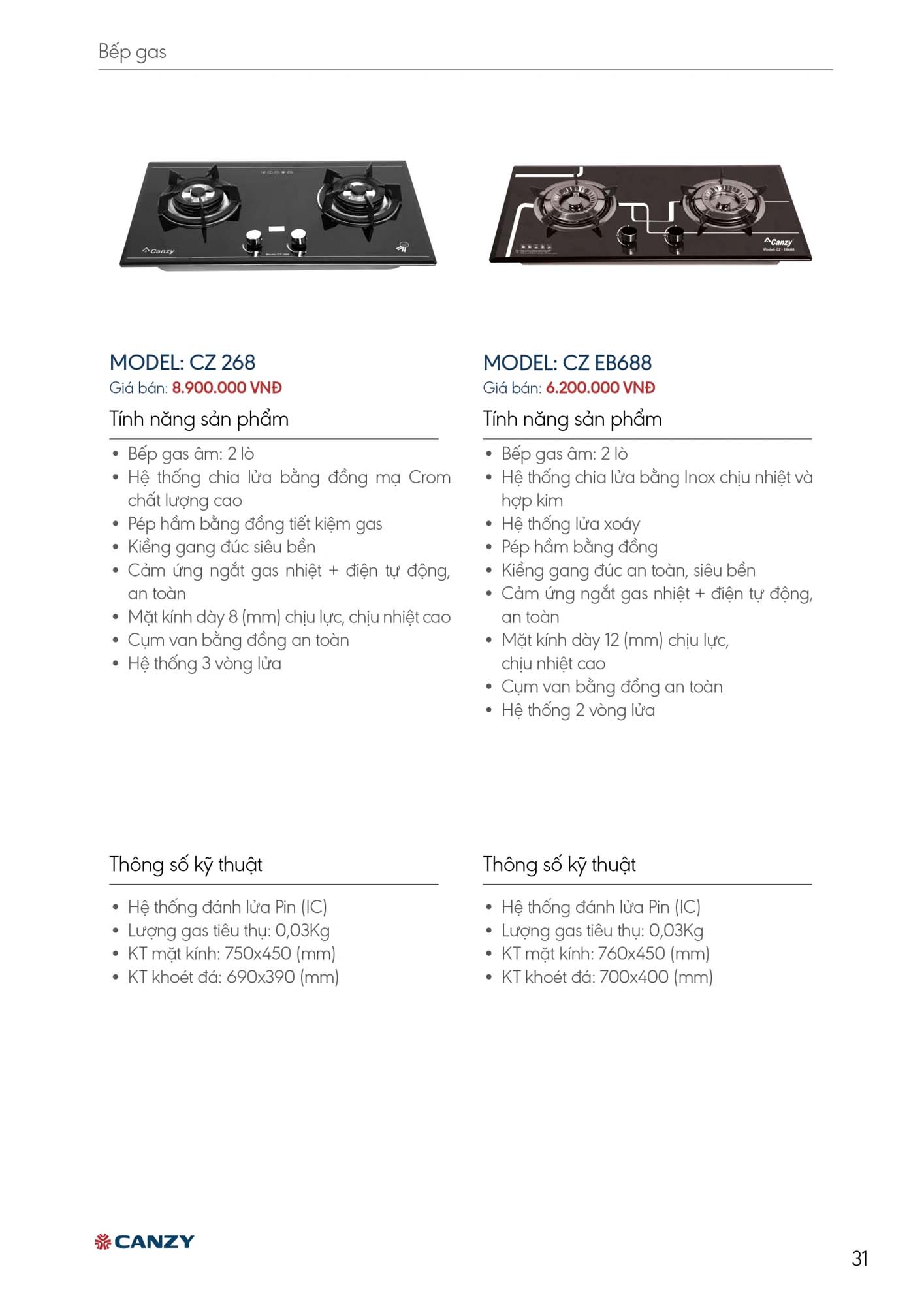 Catalogue CANZY 2026 - Bảng giá thiết bị nhà bếp 31 Catalogue CANZY 2026 30