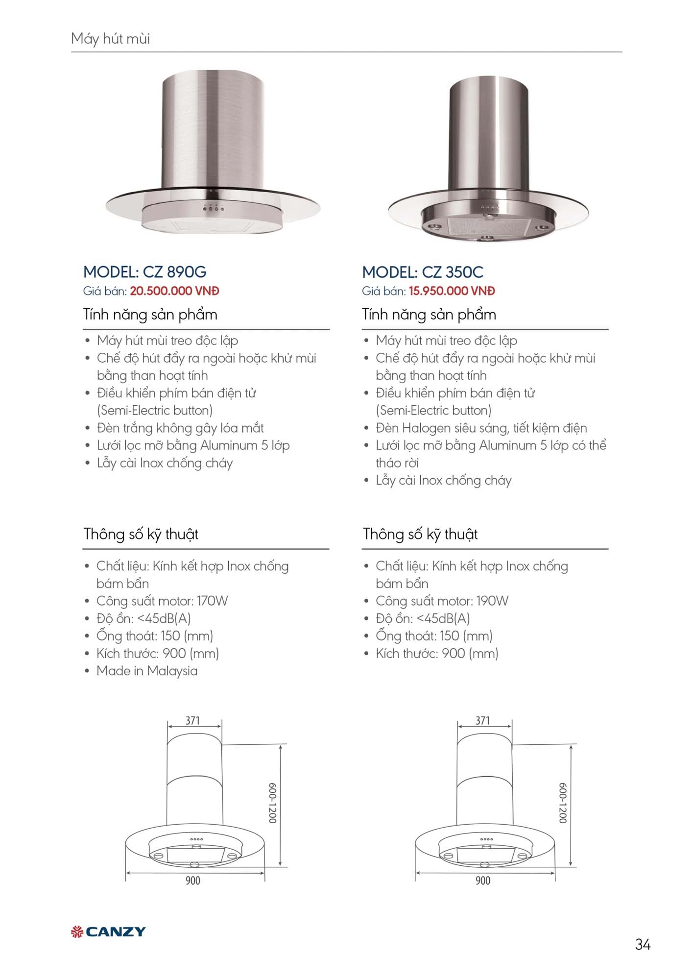 Catalogue CANZY 2026 - Bảng giá thiết bị nhà bếp 34 Catalogue CANZY 2026 33