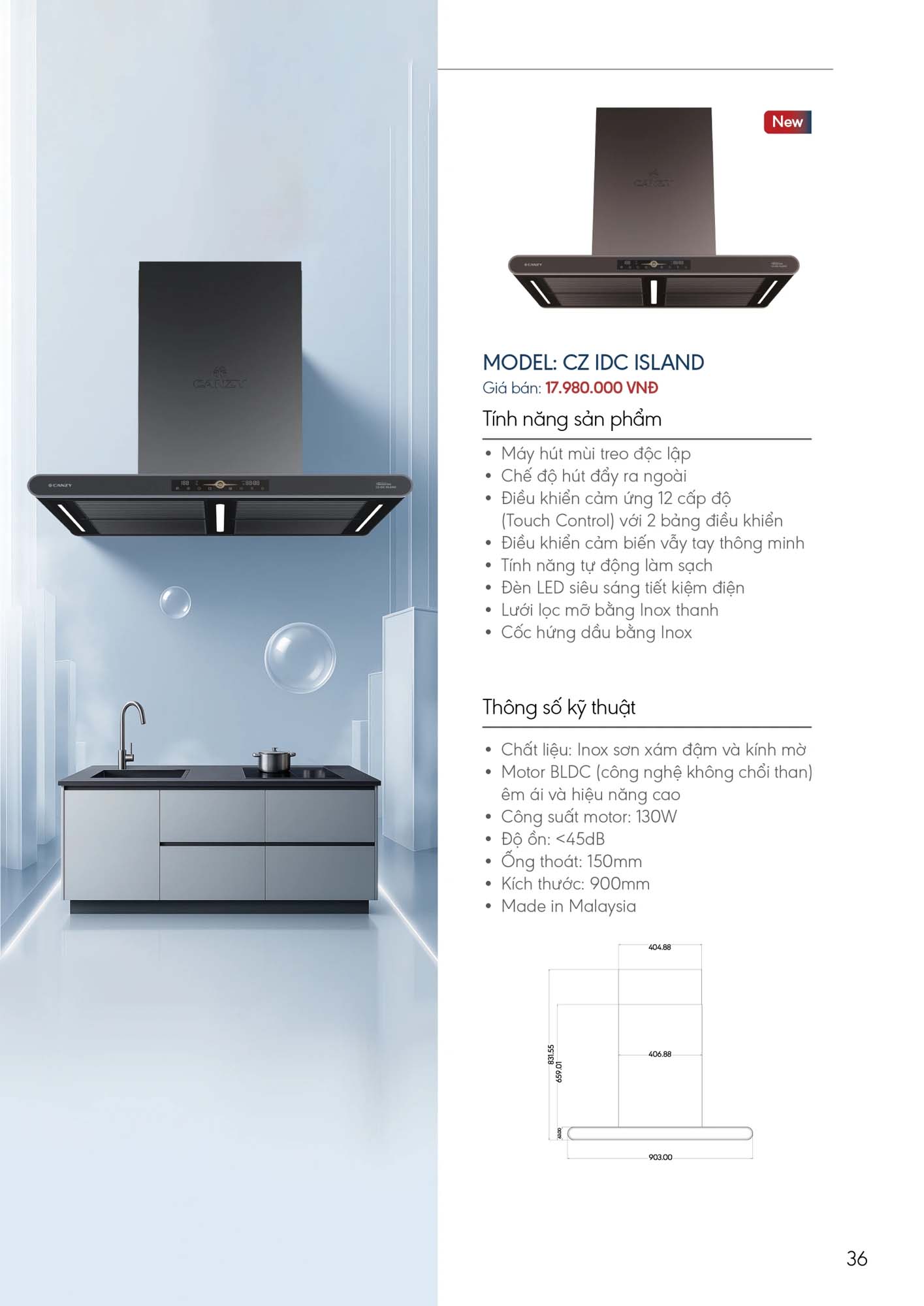 Catalogue CANZY 2026 - Bảng giá thiết bị nhà bếp 36 Catalogue CANZY 2026 35