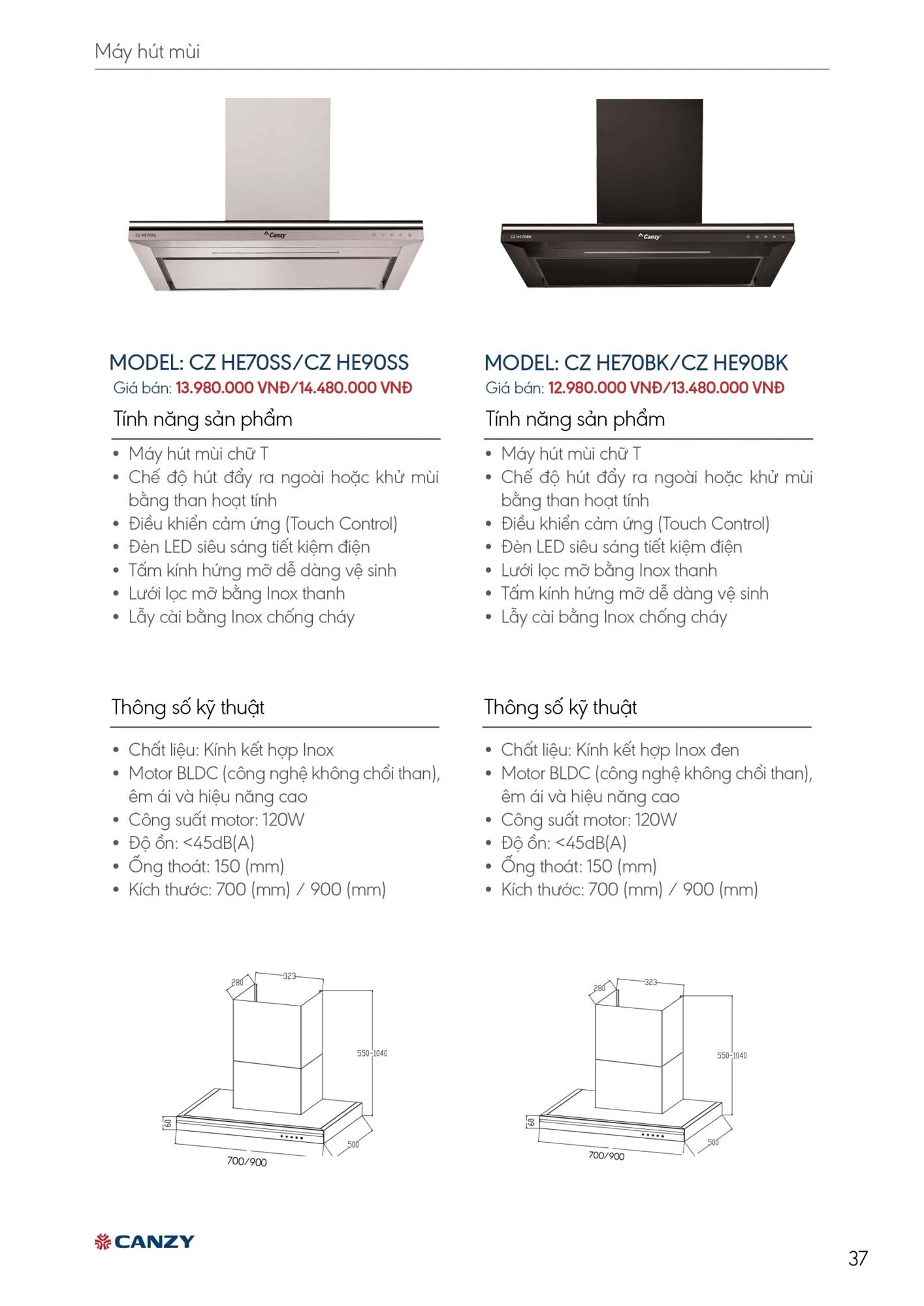 Catalogue CANZY 2026 - Bảng giá thiết bị nhà bếp 37 Catalogue CANZY 2026 36