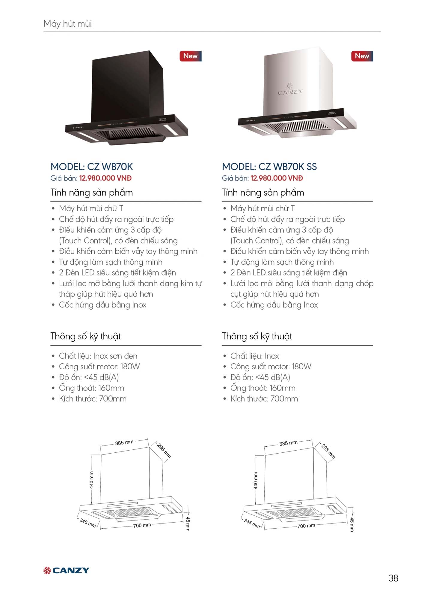 Catalogue CANZY 2026 - Bảng giá thiết bị nhà bếp 38 Catalogue CANZY 2026 37
