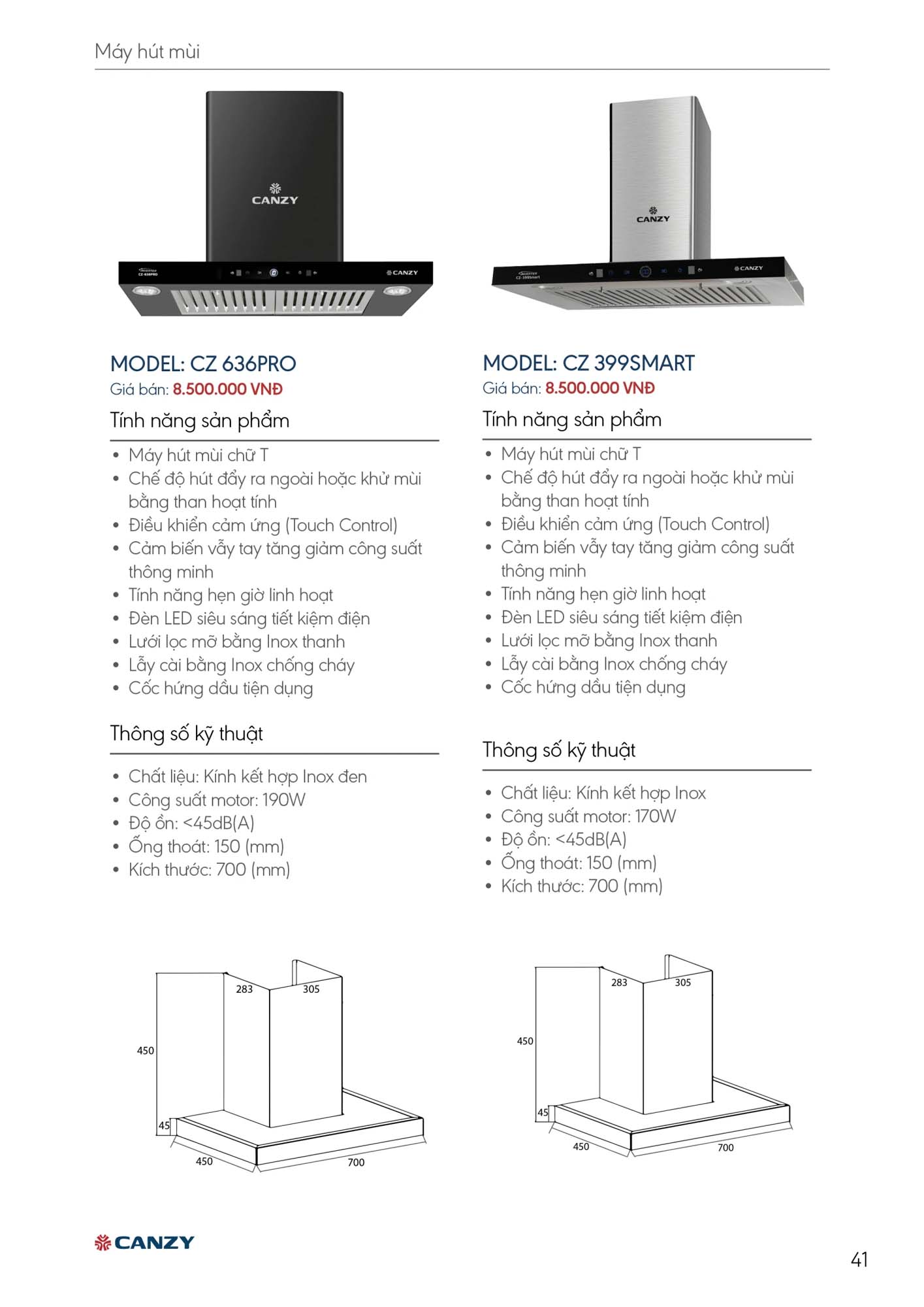Catalogue CANZY 2026 - Bảng giá thiết bị nhà bếp 41 Catalogue CANZY 2026 40