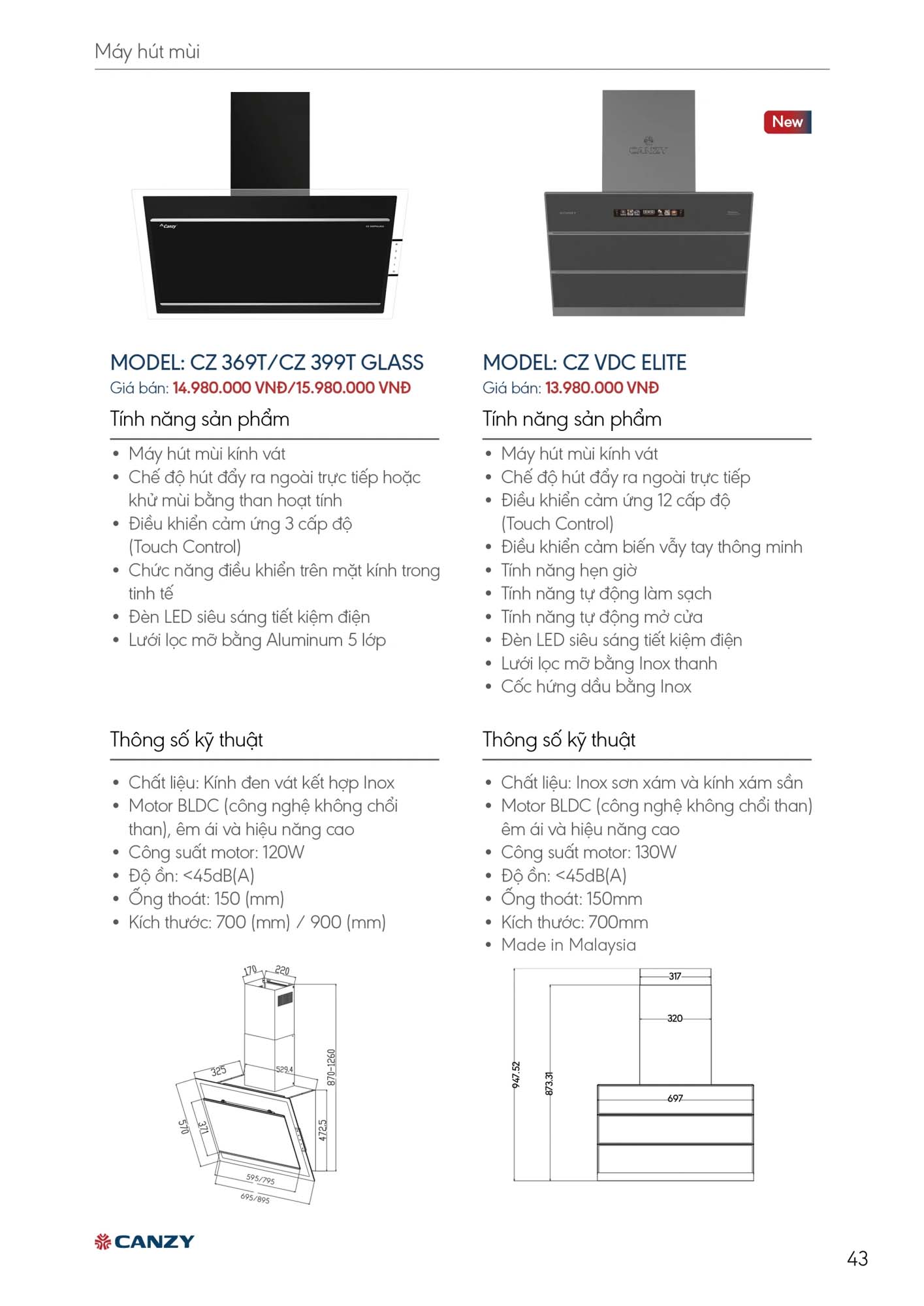 Catalogue CANZY 2026 - Bảng giá thiết bị nhà bếp 43 Catalogue CANZY 2026 42