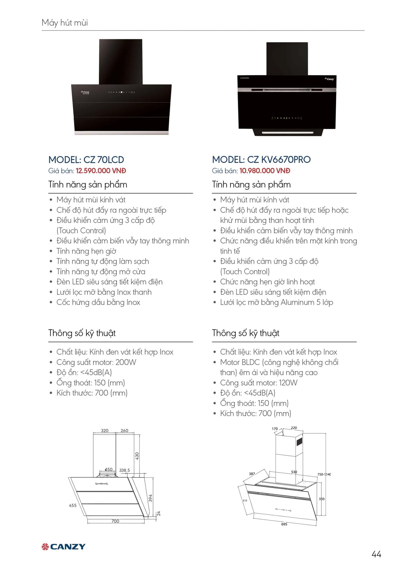 Catalogue CANZY 2026 - Bảng giá thiết bị nhà bếp 44 Catalogue CANZY 2026 43