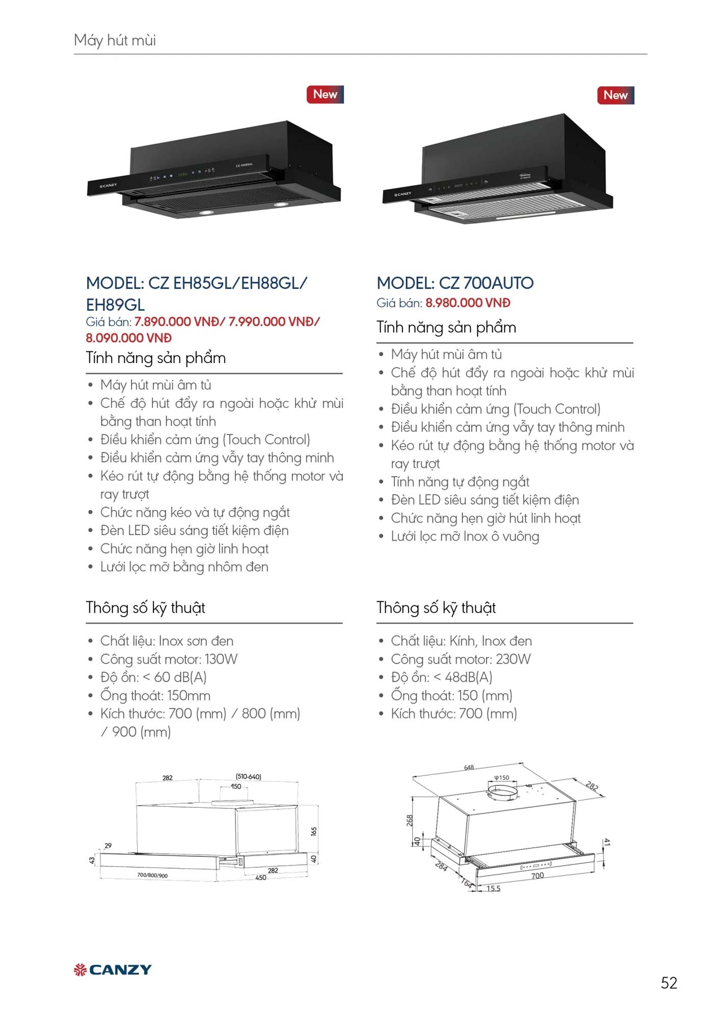 Catalogue CANZY 2026 - Bảng giá thiết bị nhà bếp 52 Catalogue CANZY 2026 51