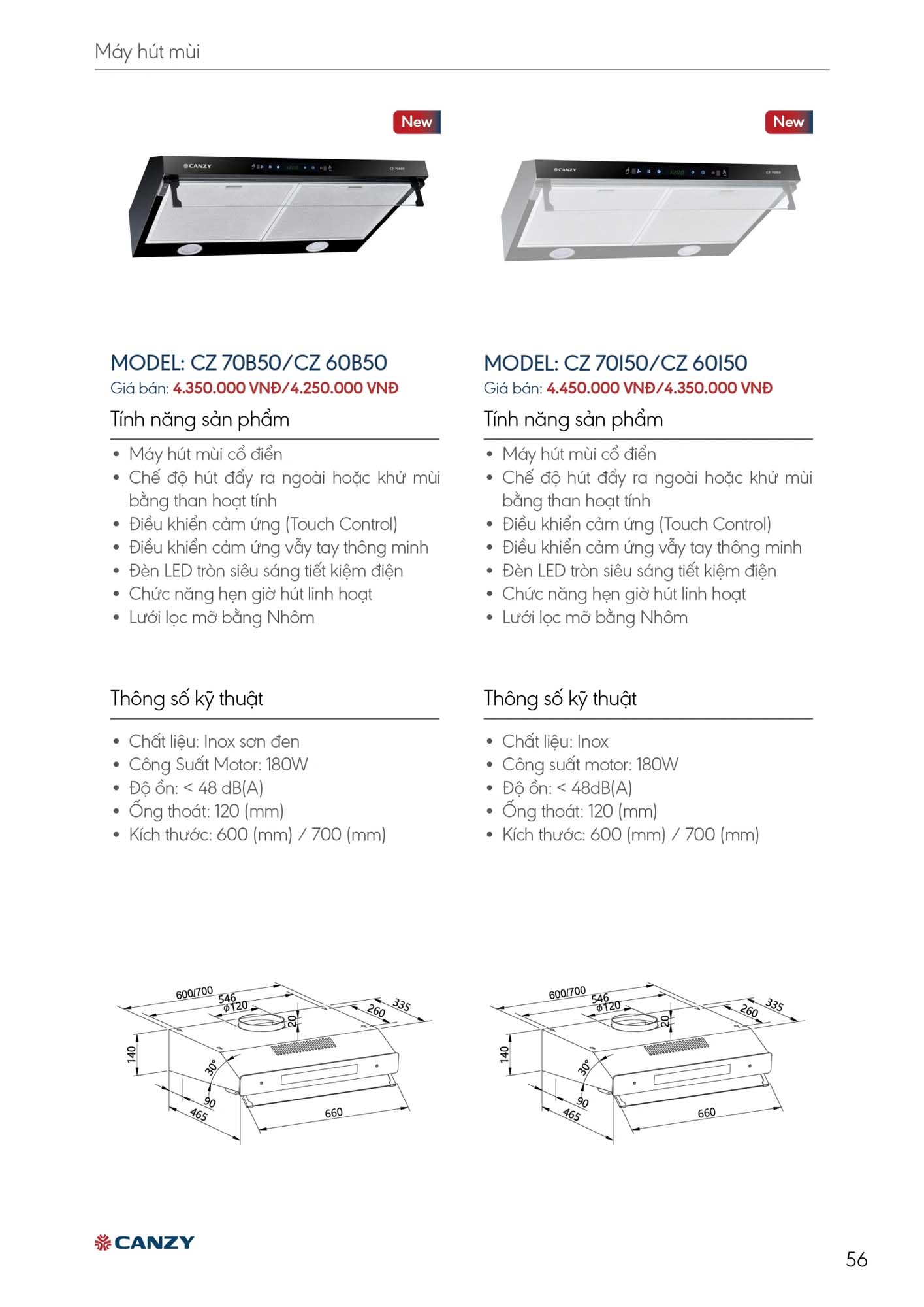 Catalogue CANZY 2026 - Bảng giá thiết bị nhà bếp 56 Catalogue CANZY 2026 55