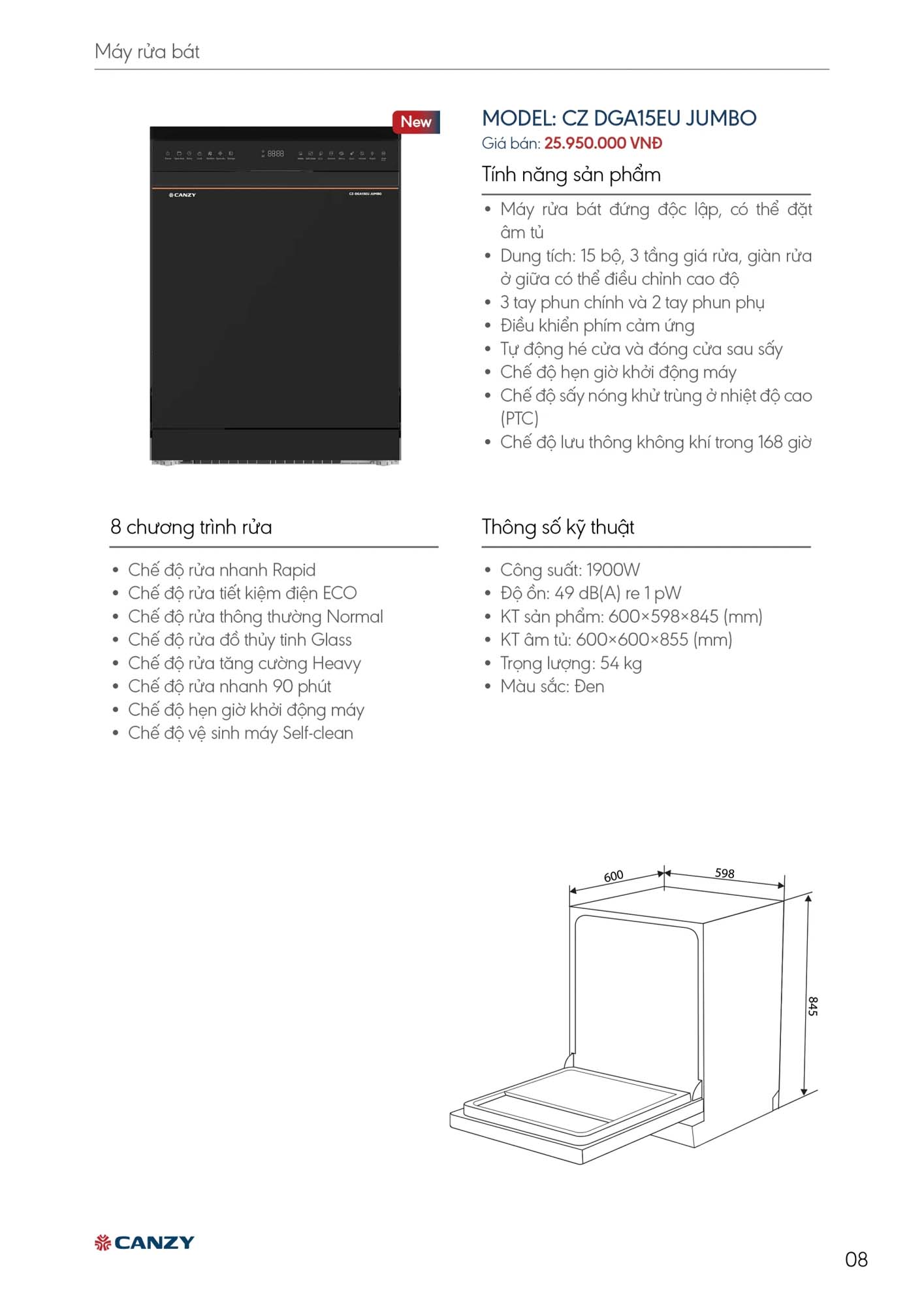 Catalogue CANZY 2026 - Bảng giá thiết bị nhà bếp 8 Catalogue CANZY 2026 7