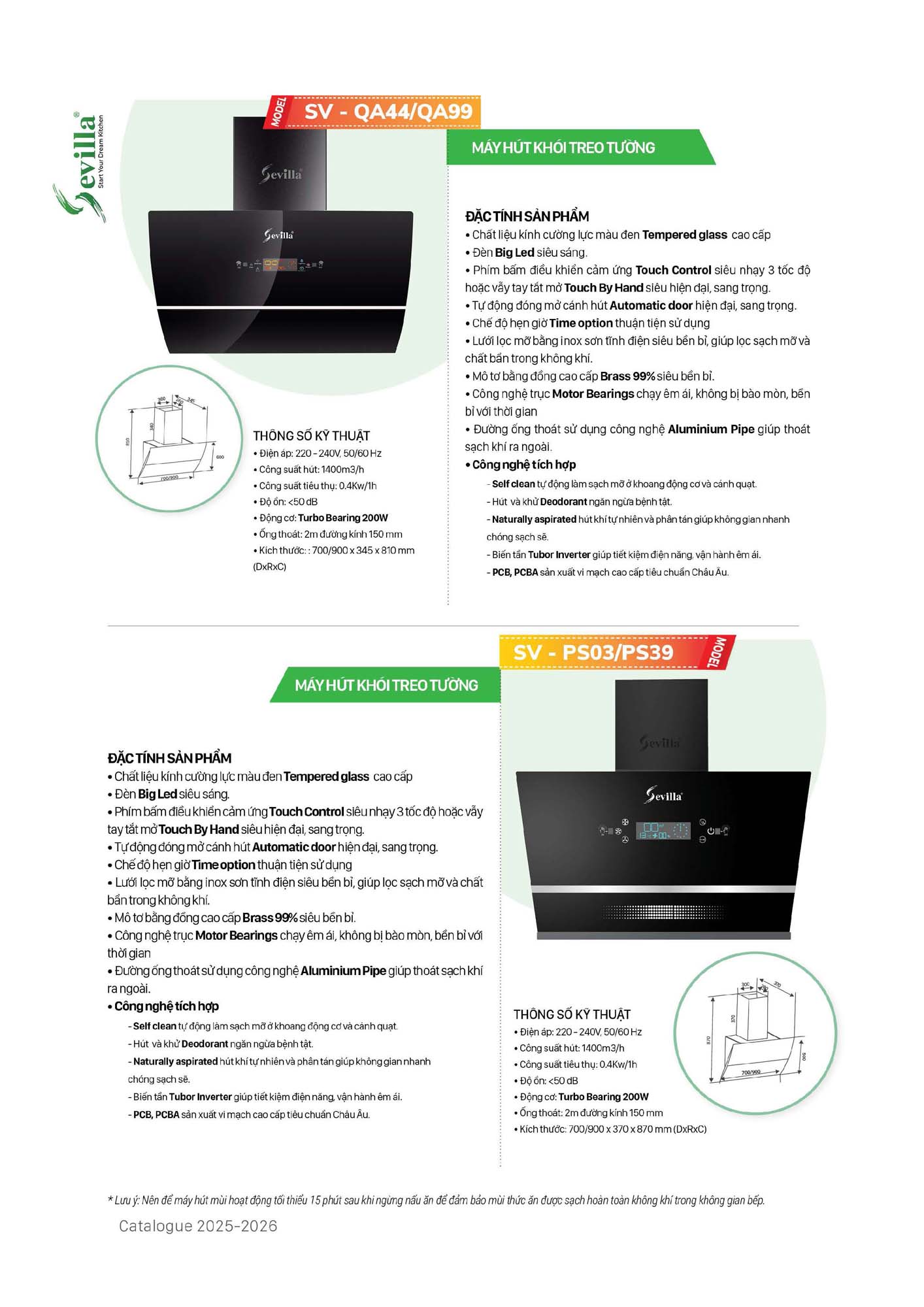 Catalogue SEVILLA 2026 - Bảng giá Thiết bị nhà bếp 41 Catalogue SEVILLA 2026 Bang gia Thiet bi nha bep Page 040