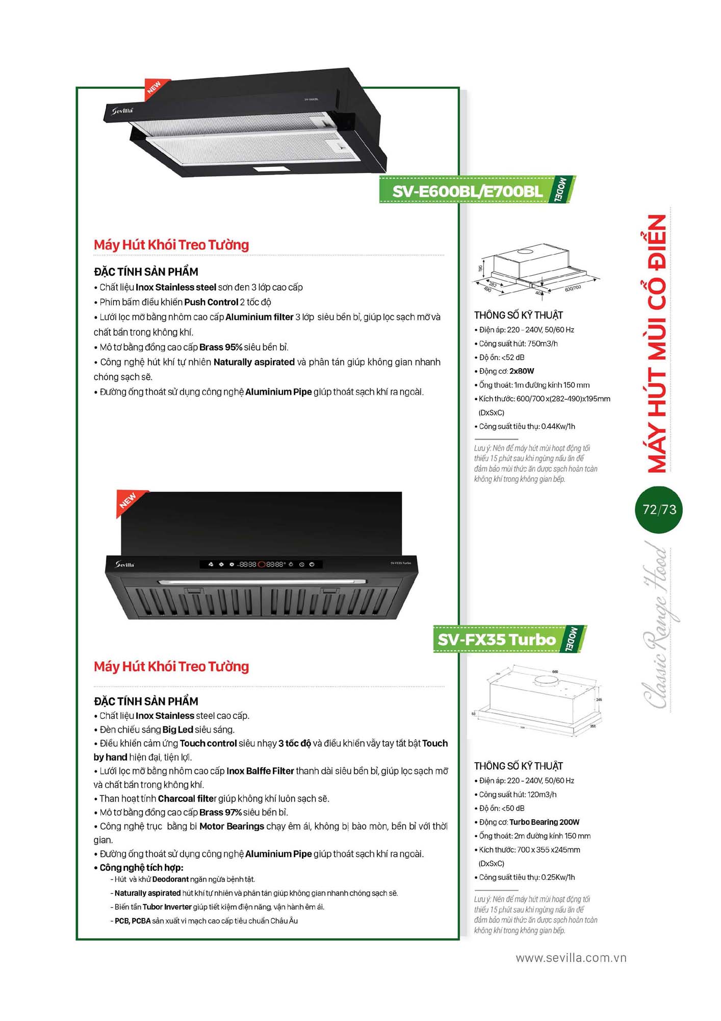 Catalogue SEVILLA 2026 - Bảng giá Thiết bị nhà bếp 74 Catalogue SEVILLA 2026 Bang gia Thiet bi nha bep Page 073